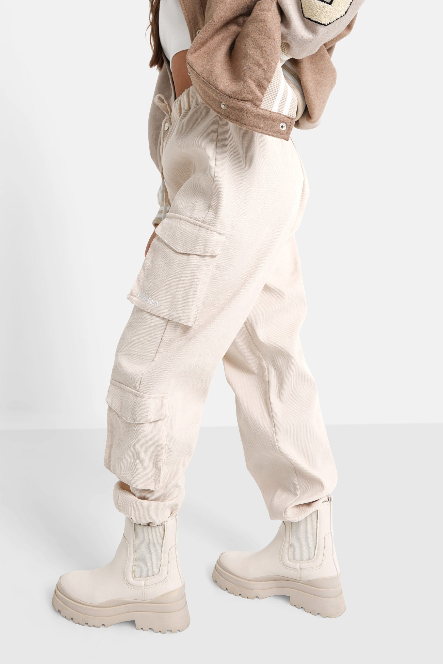 Sixth June - Pantalon cargo côtelé Beige