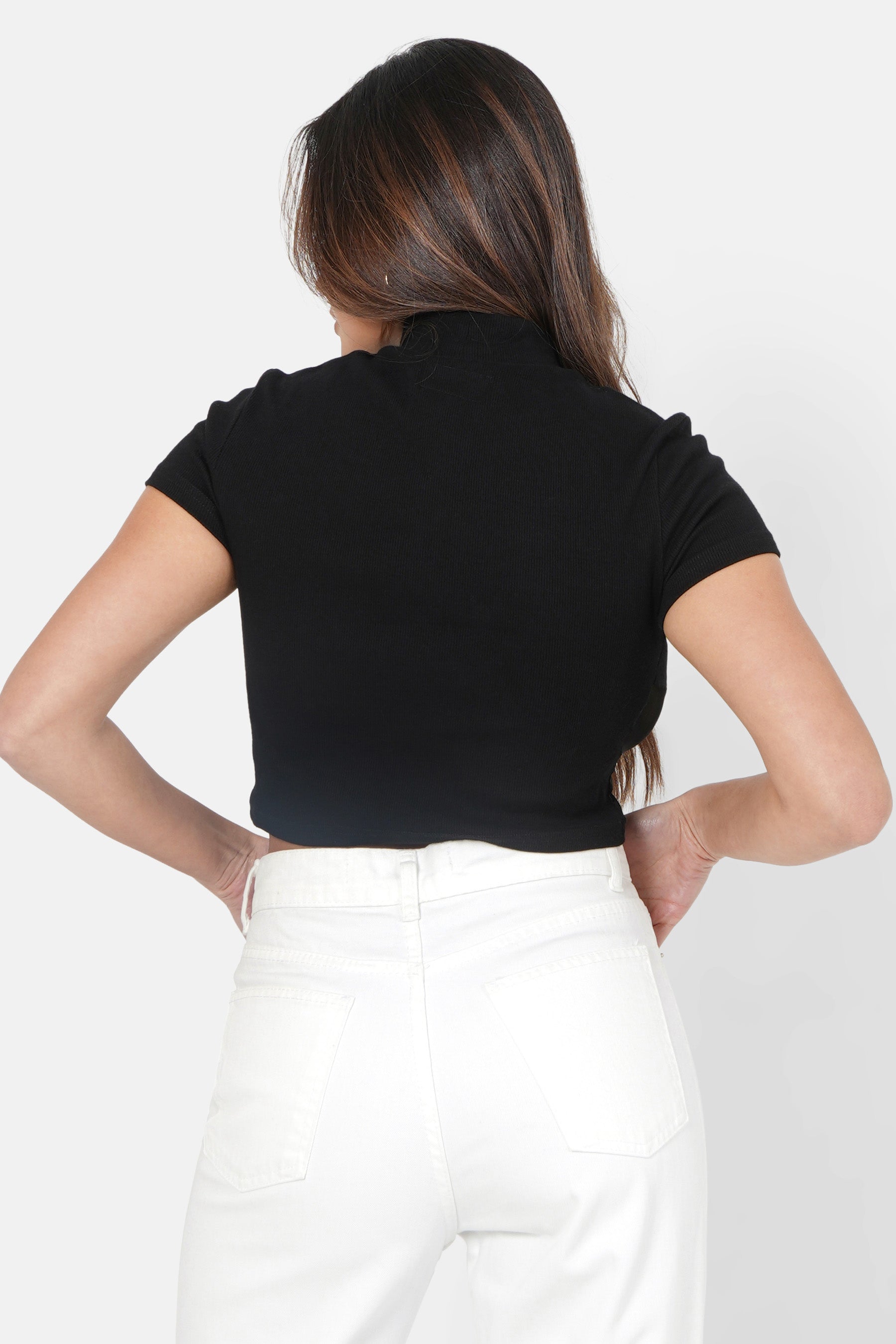 Top court corset transparent Noir