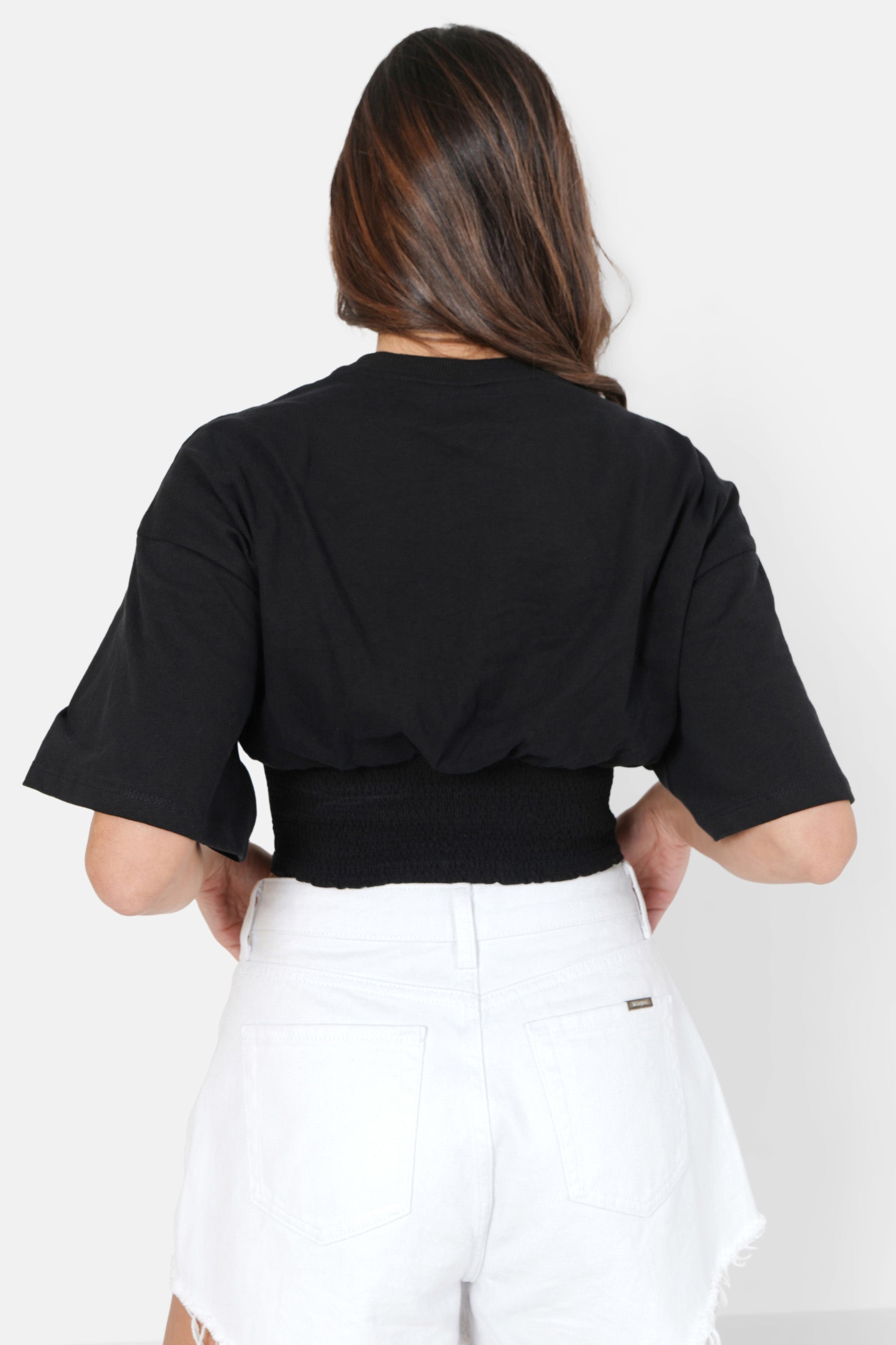 Corset cropped t-shirt Black