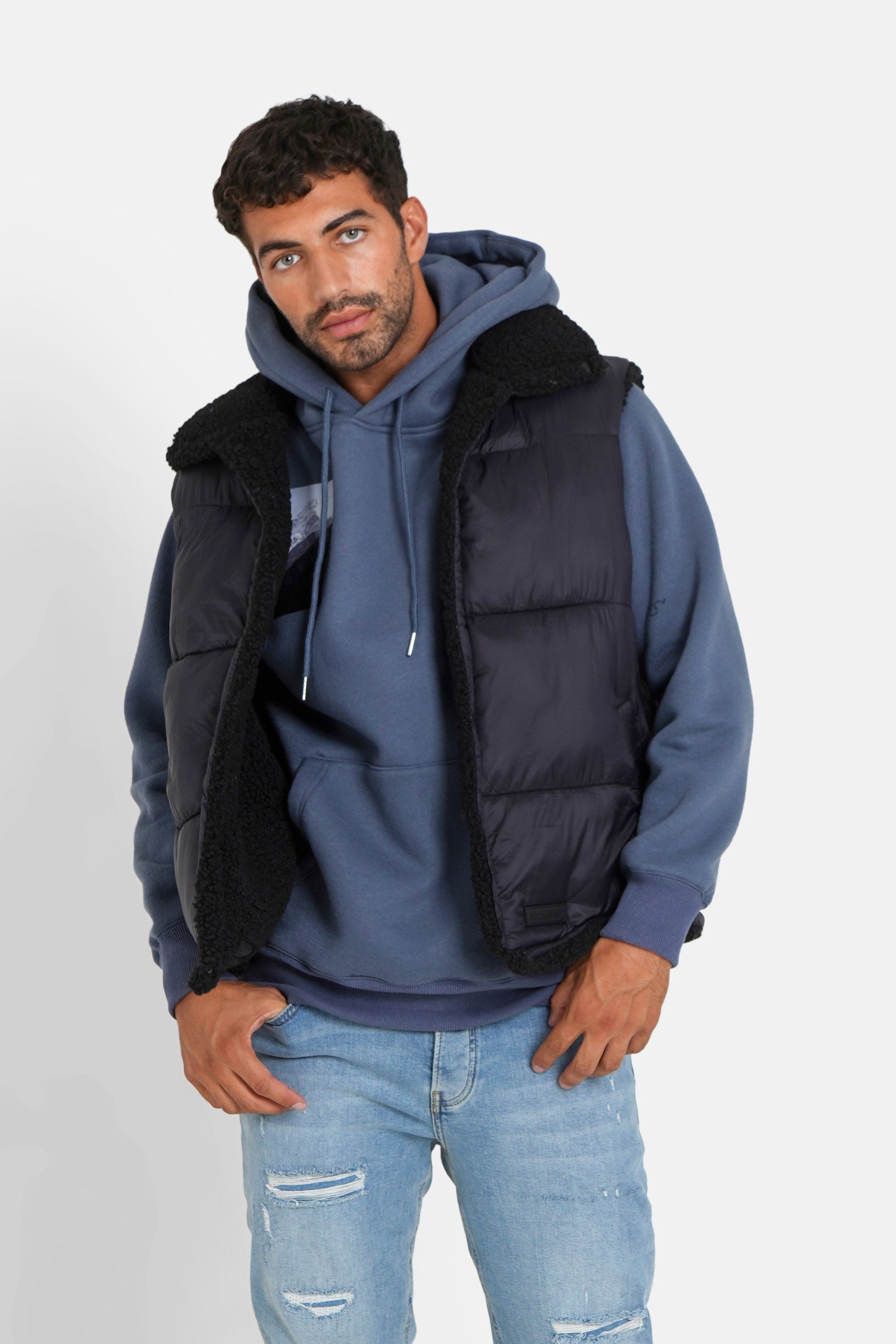 Sixth June - Doudoune sans manches reversible sherpa Noir