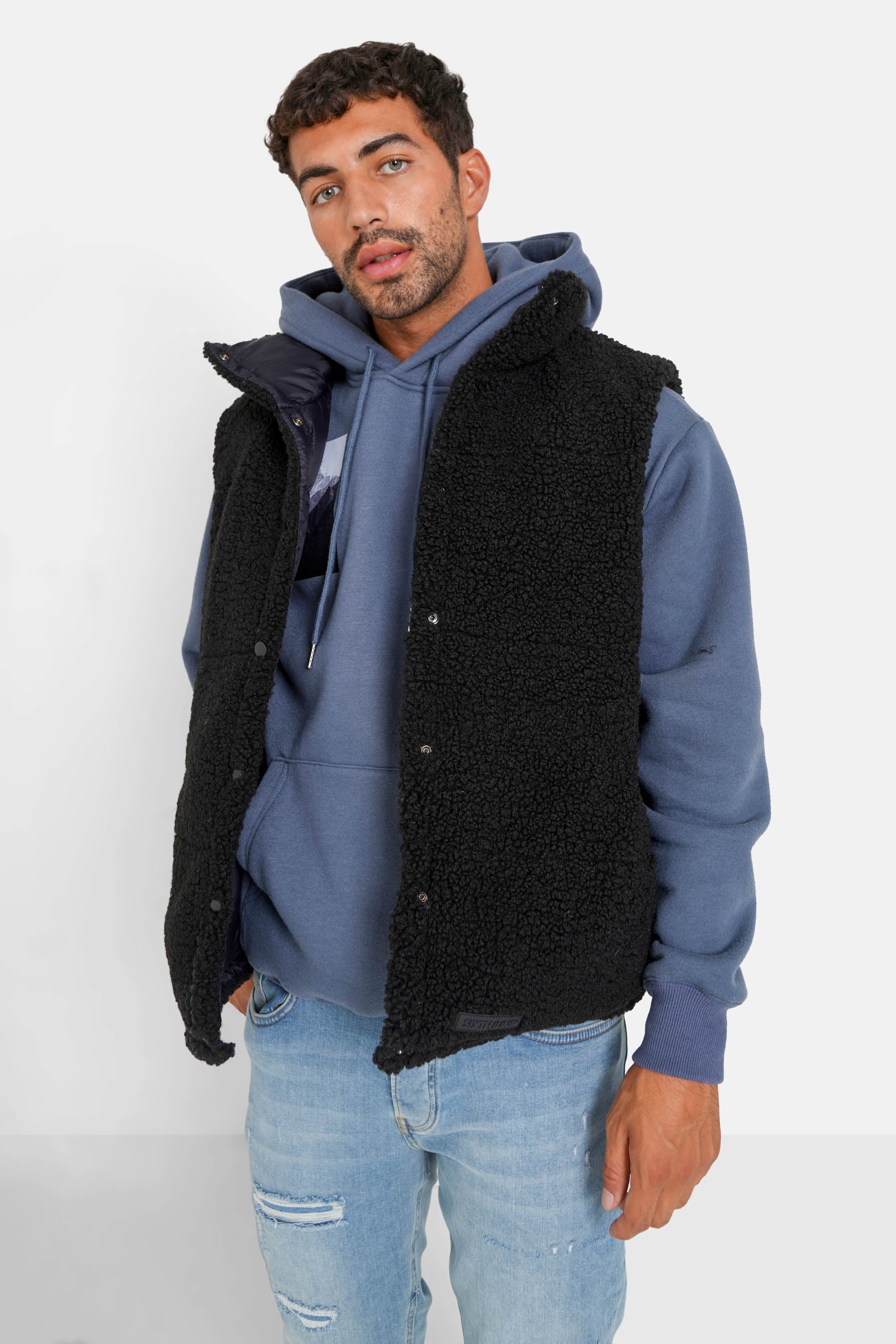 Sixth June - Doudoune sans manches reversible sherpa Noir