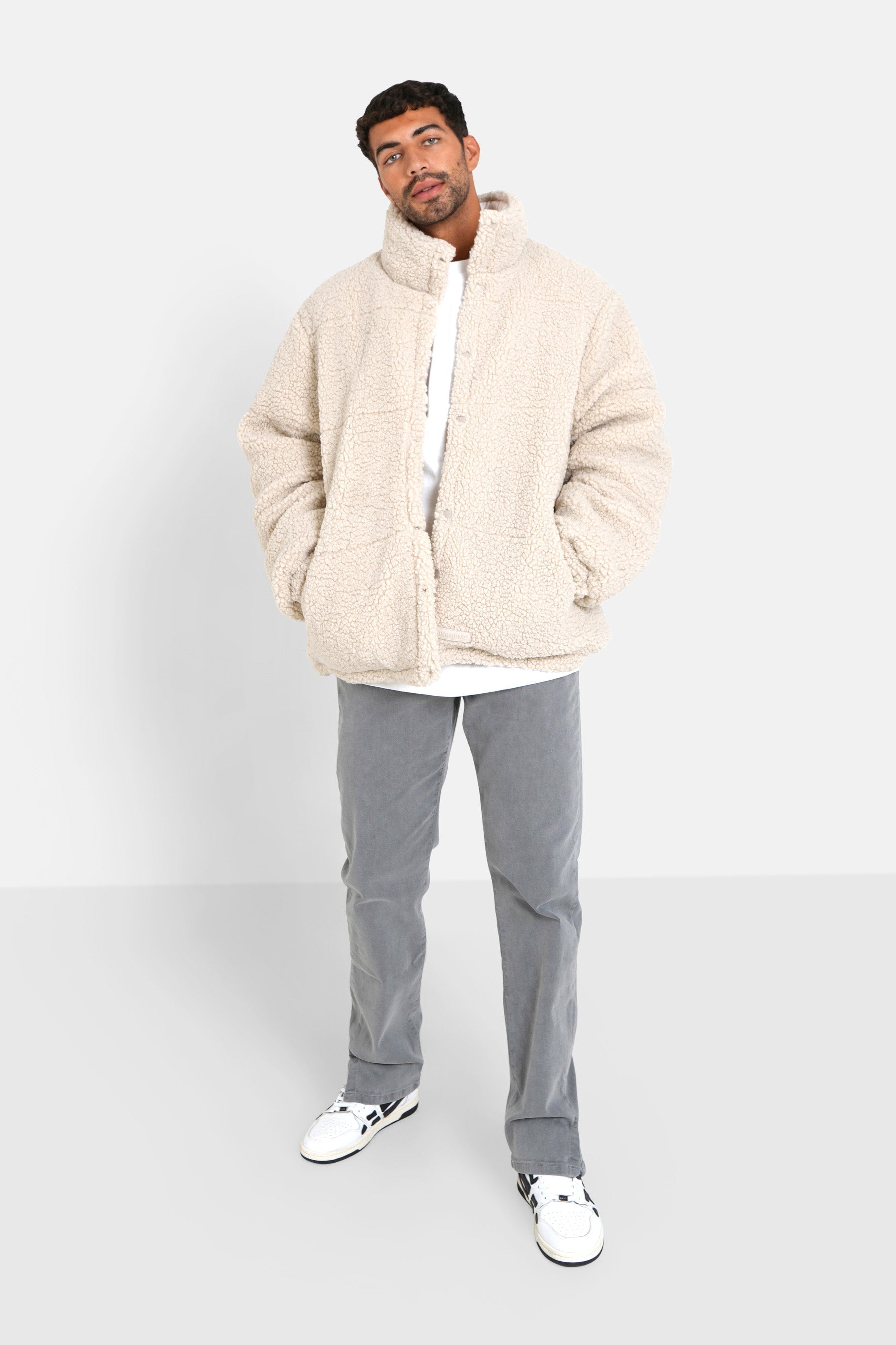 Sixth June - Doudoune courte réversible sherpa Beige clair