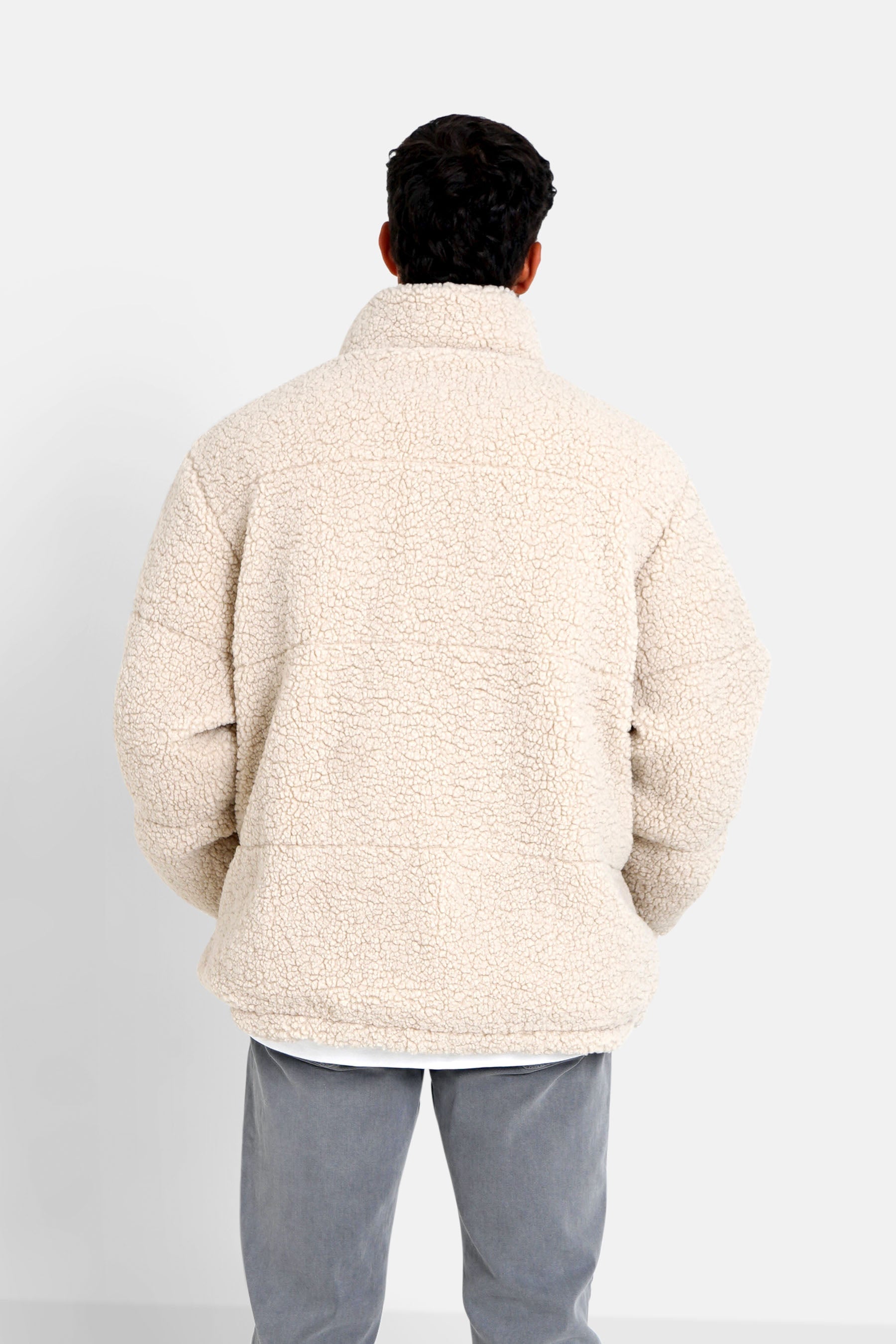 Sixth June - Doudoune courte réversible sherpa Beige clair