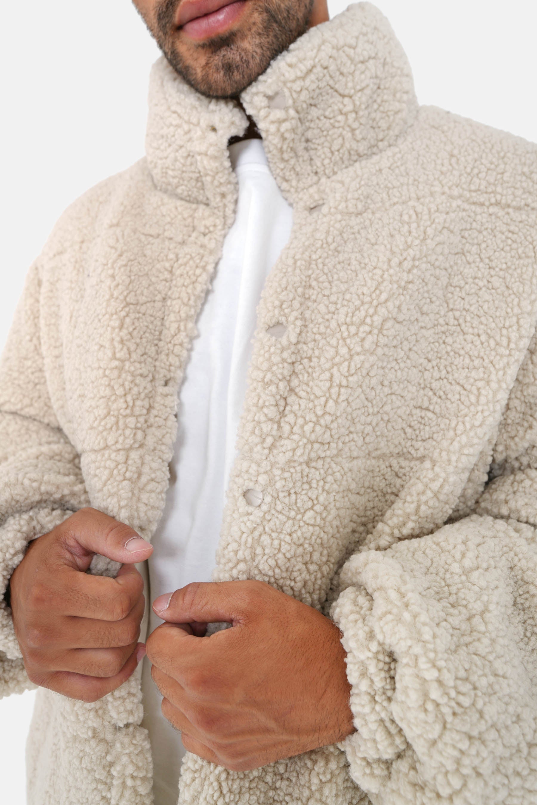 Sixth June - Doudoune courte réversible sherpa Beige clair