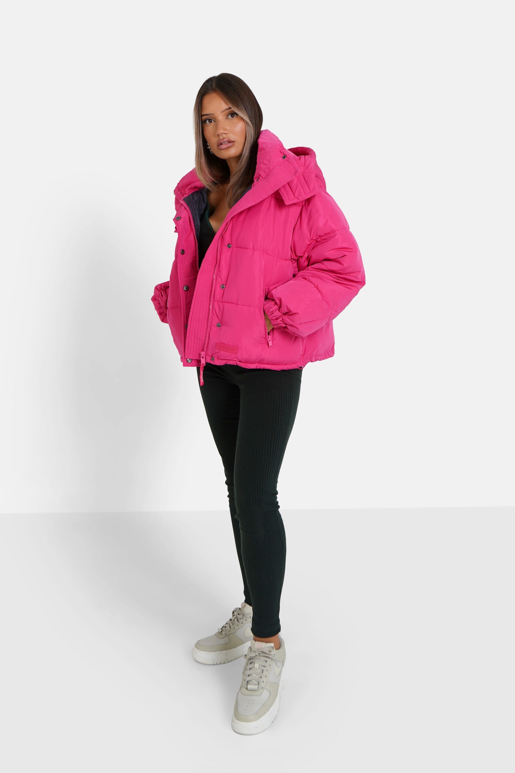 Padded short puffer hood Pink – Sixth June