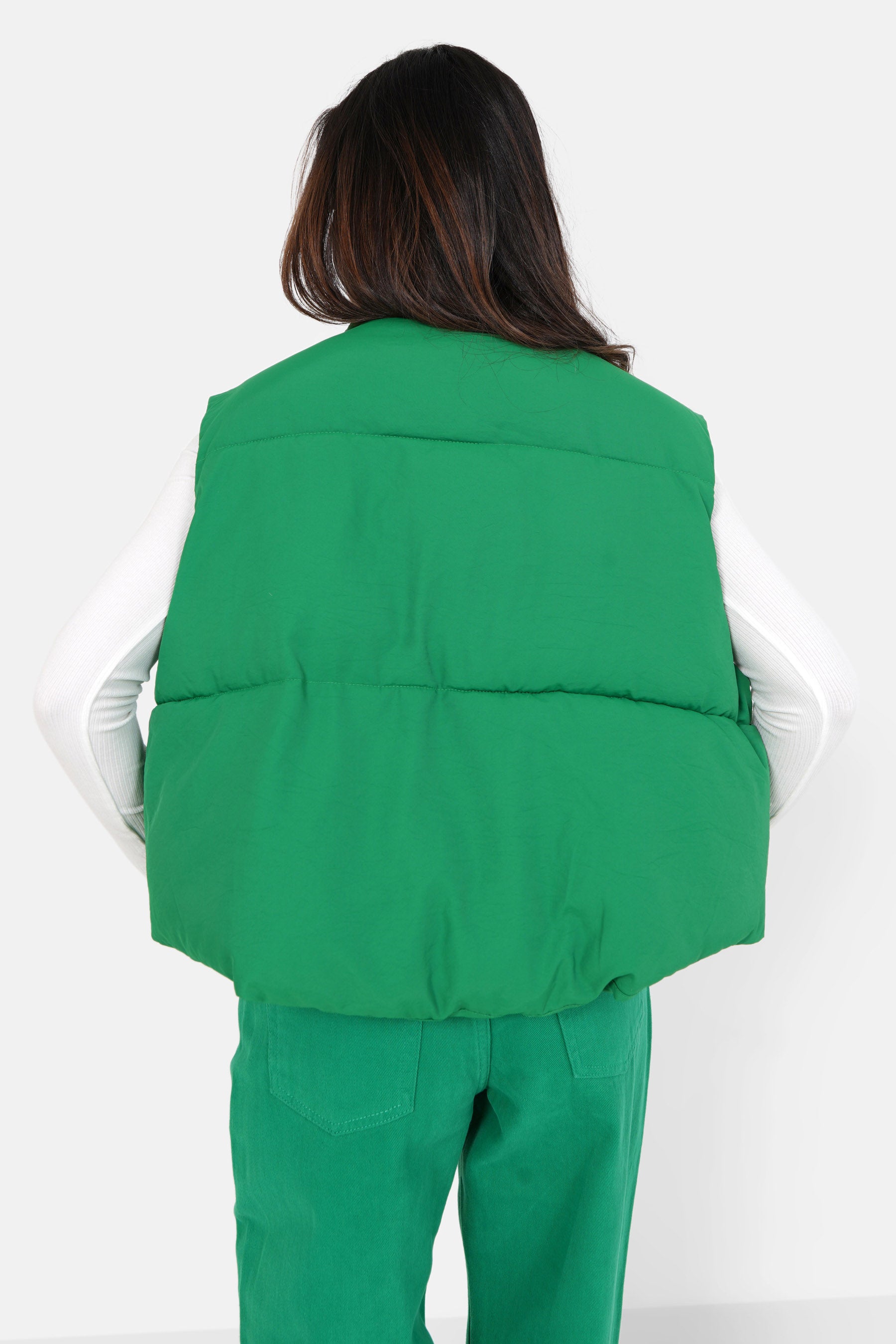Oversized sleeveless jacket Green