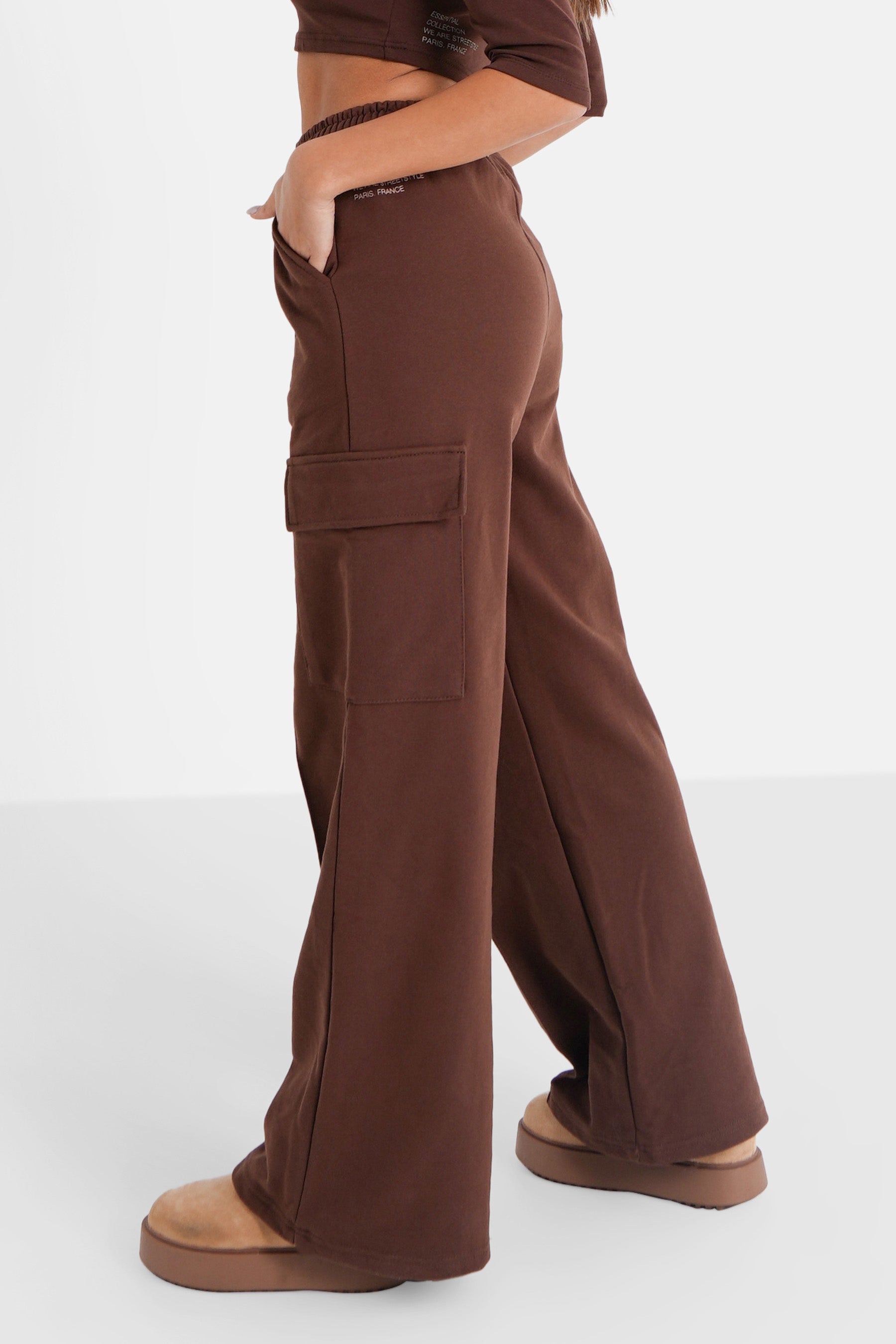 Sixth June - Pantalon molletonné loose cargo Marron