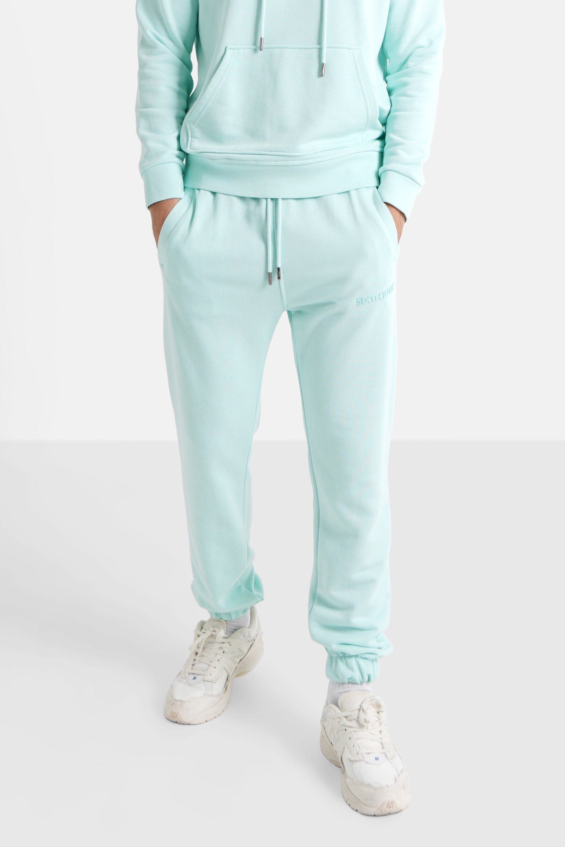 Sixth June - Jogging + sweat capuche logo gommé Vert clair