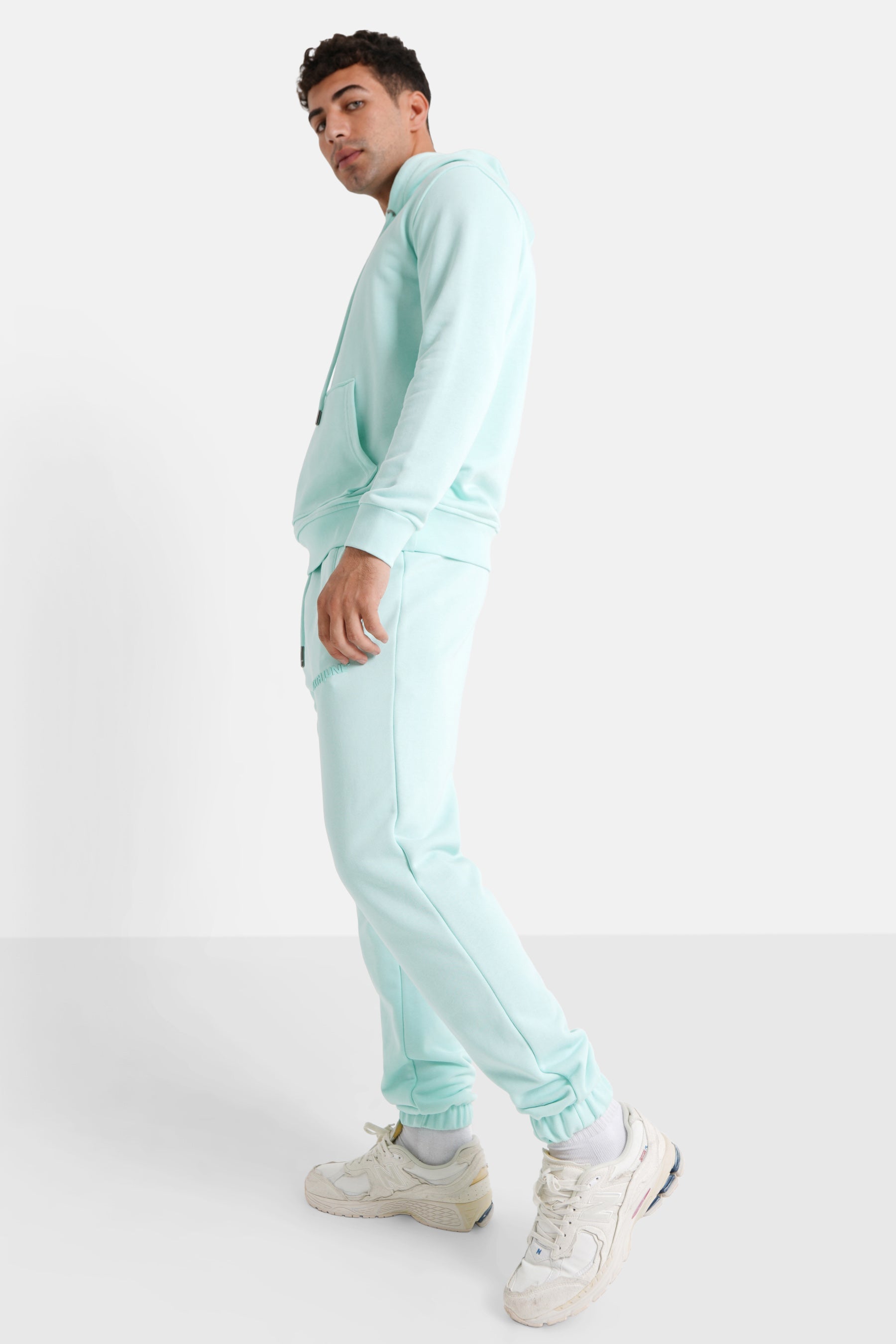 Sixth June - Jogging + sweat capuche logo gommé Vert clair