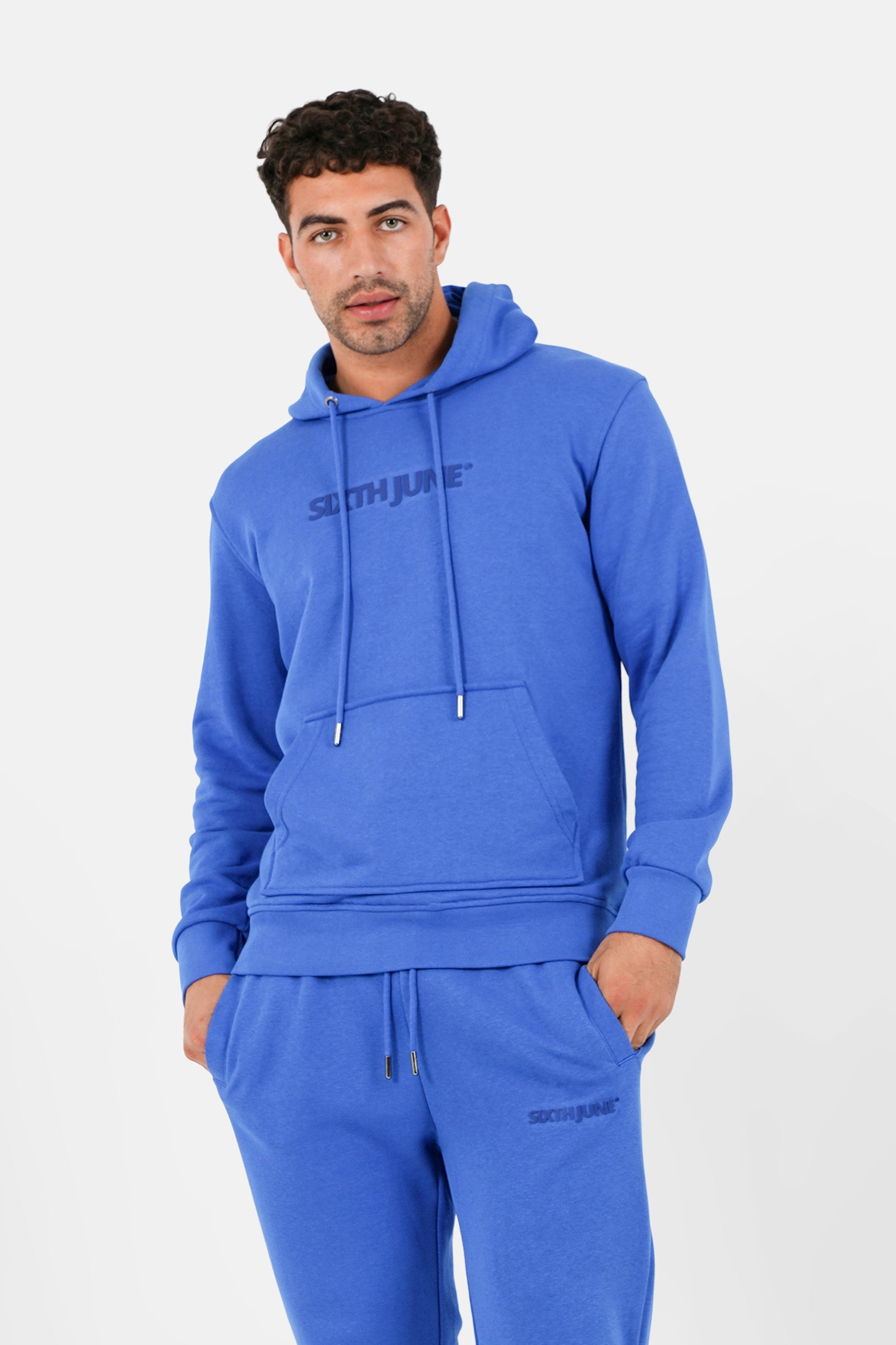 Sixth June - Jogging + sweat capuche logo gommé Bleu foncé