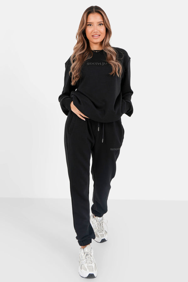 Sixth June - Jogging + sweat logo gommé Noir