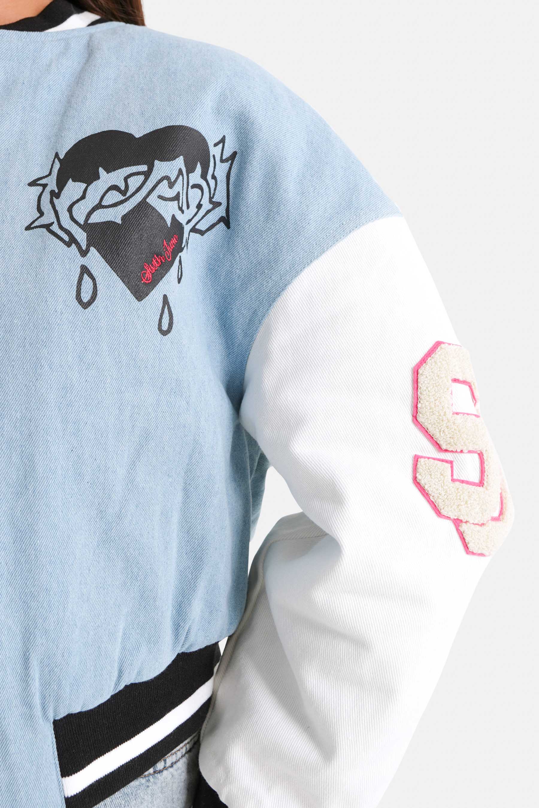 Sixth June - Veste universitaire imprimée Bleu