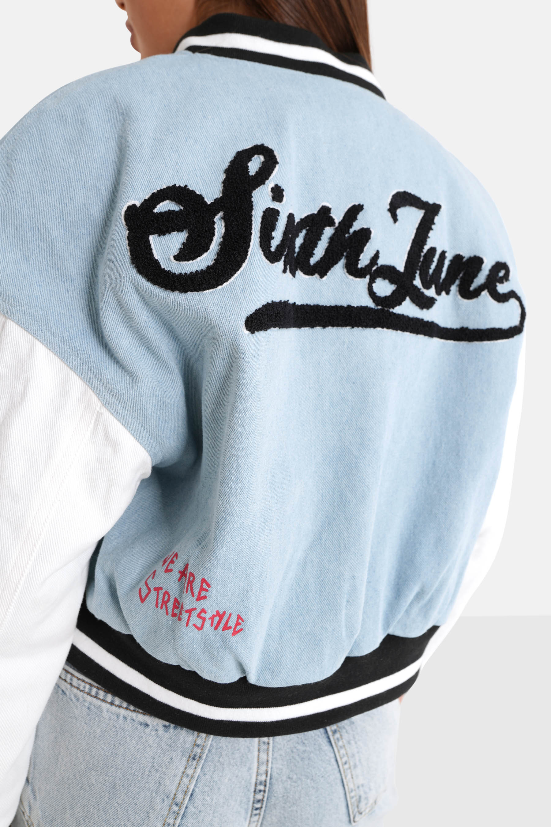 Sixth June - Veste universitaire imprimée Bleu