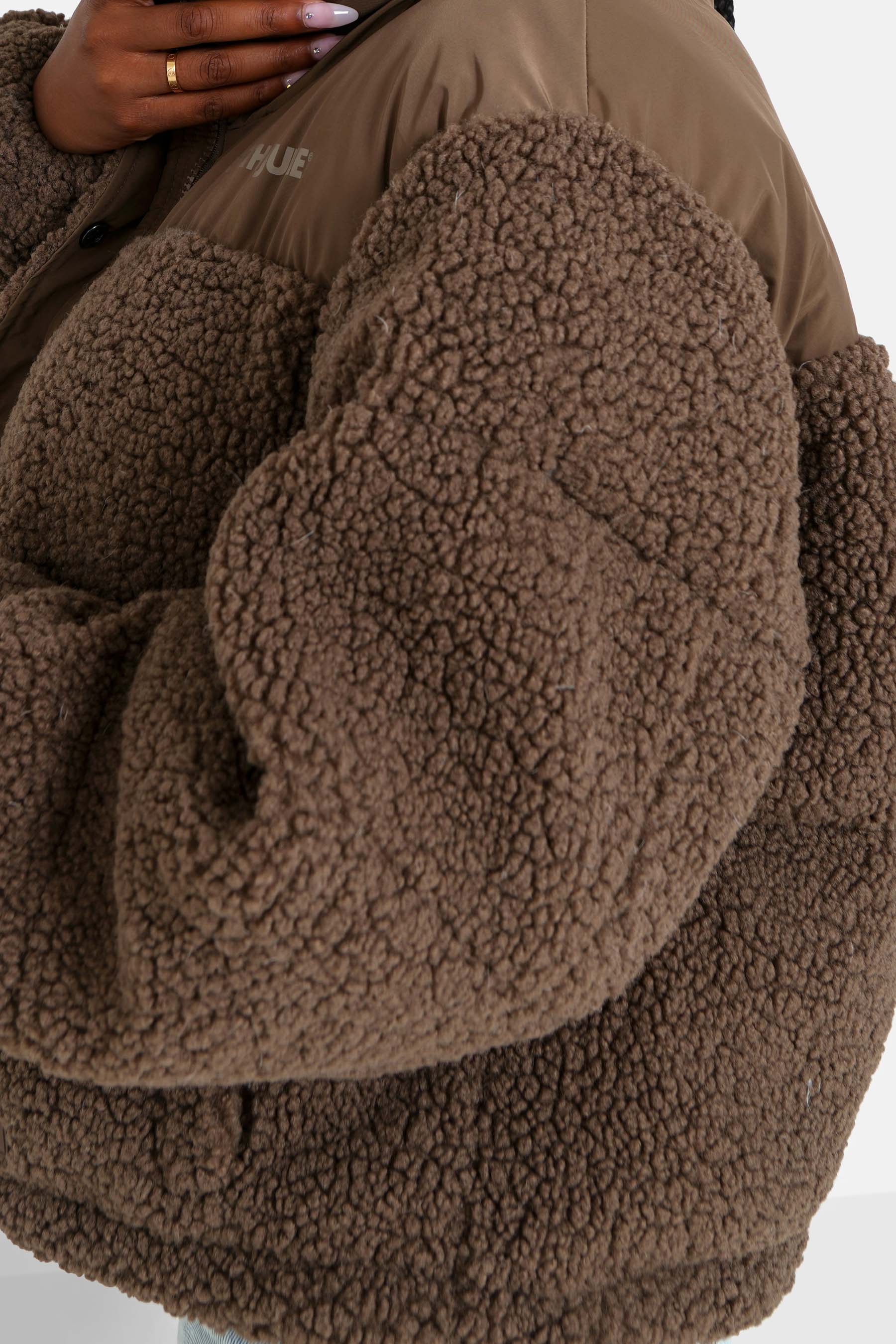 Sixth June - Doudoune bi matière sherpa Marron