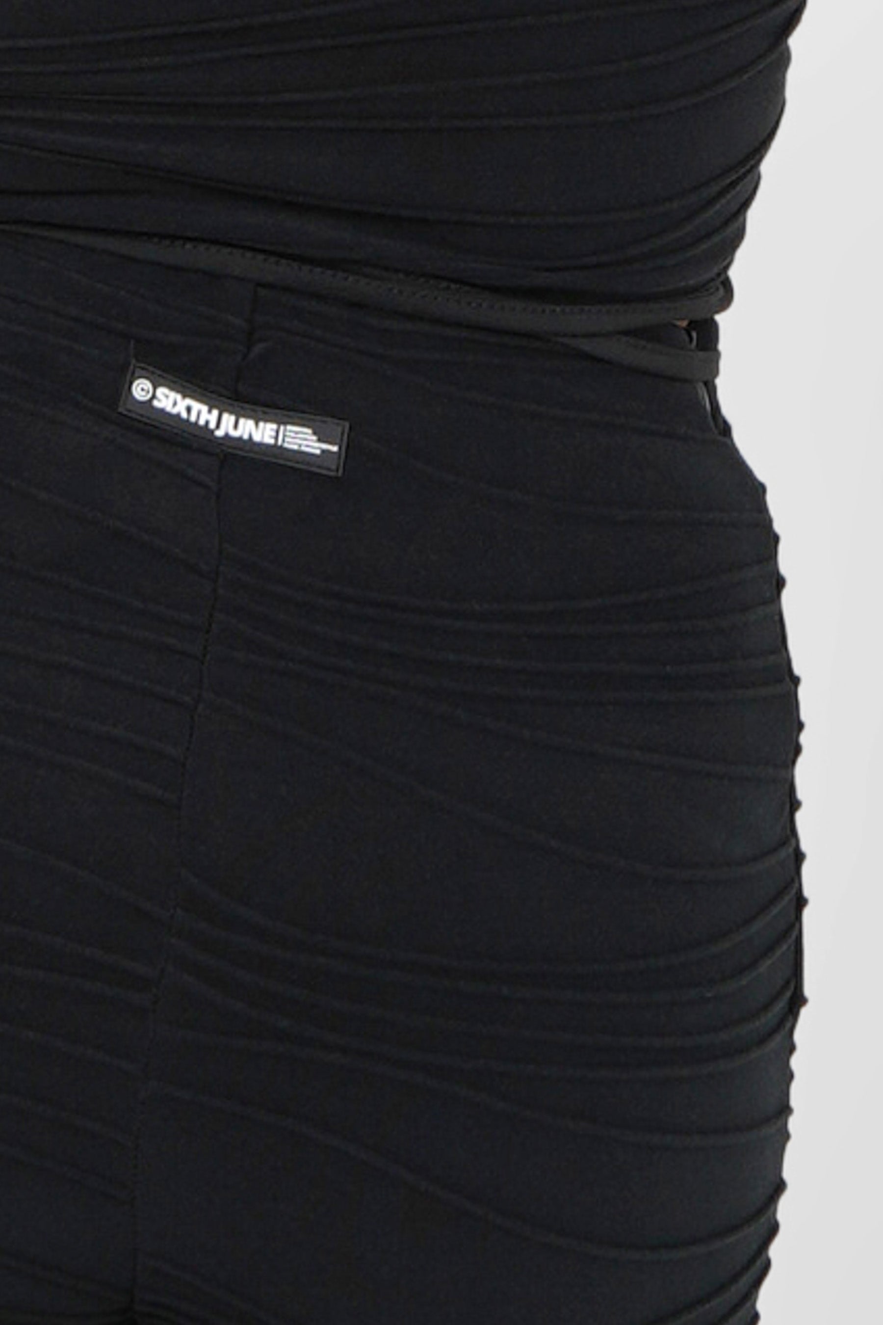 Textured flared pants Black