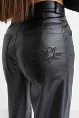Sixth June - Pantalon droit simili cuir Noir