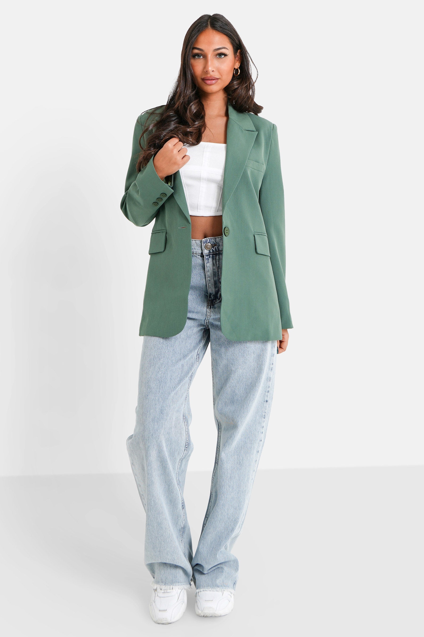 Sixth June - Veste blazer broderie Vert kaki