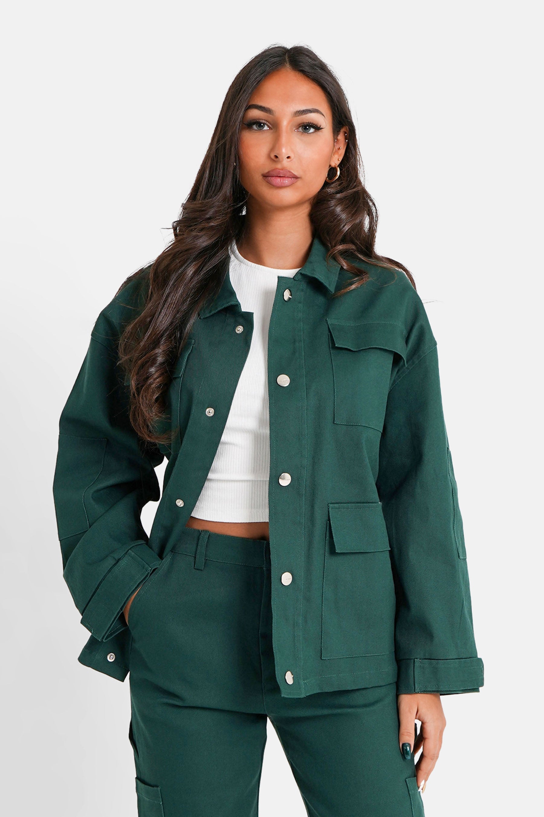 Cargo pockets jacket Dark green