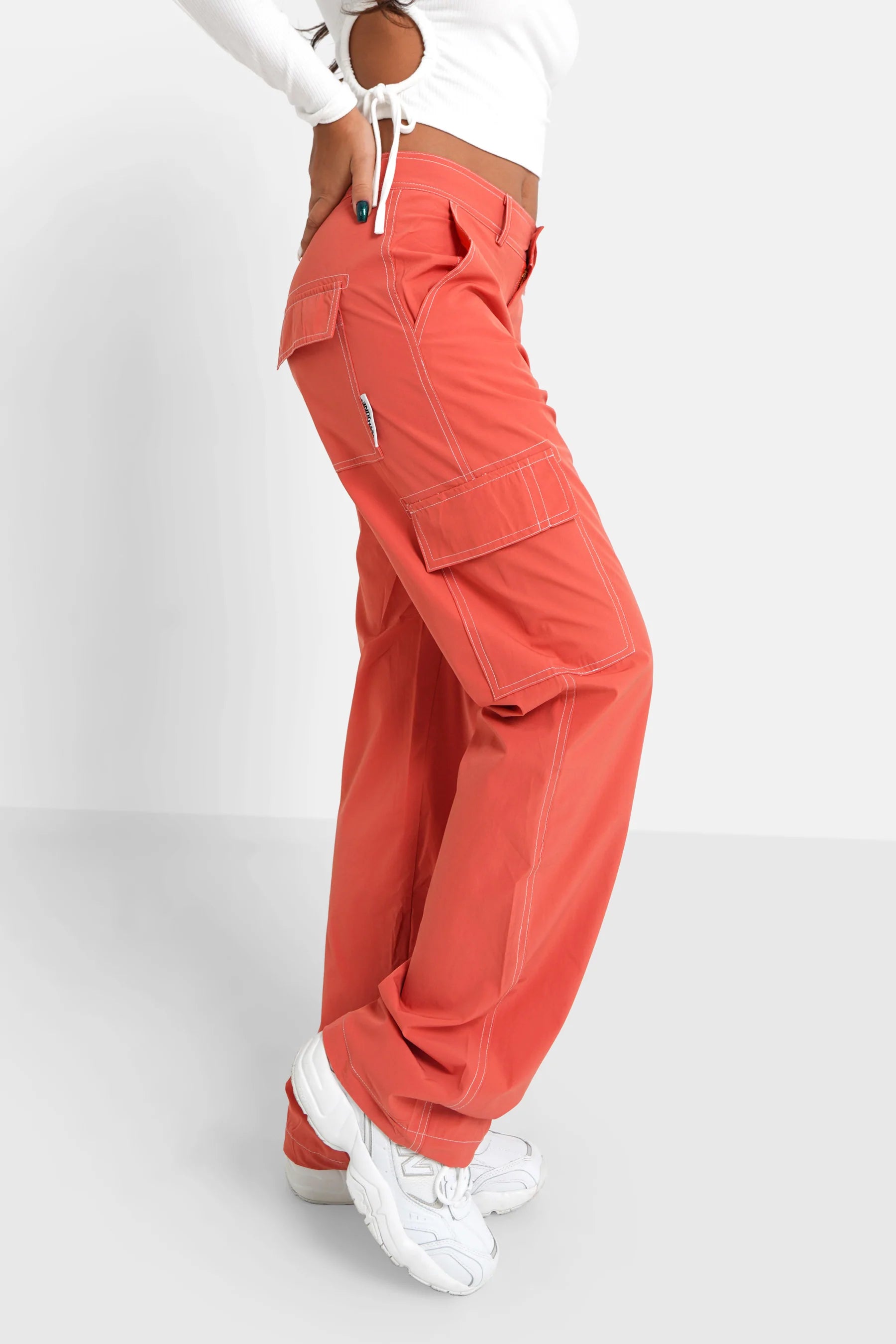 Sixth June - Pantalon fluide cargo Rose foncé