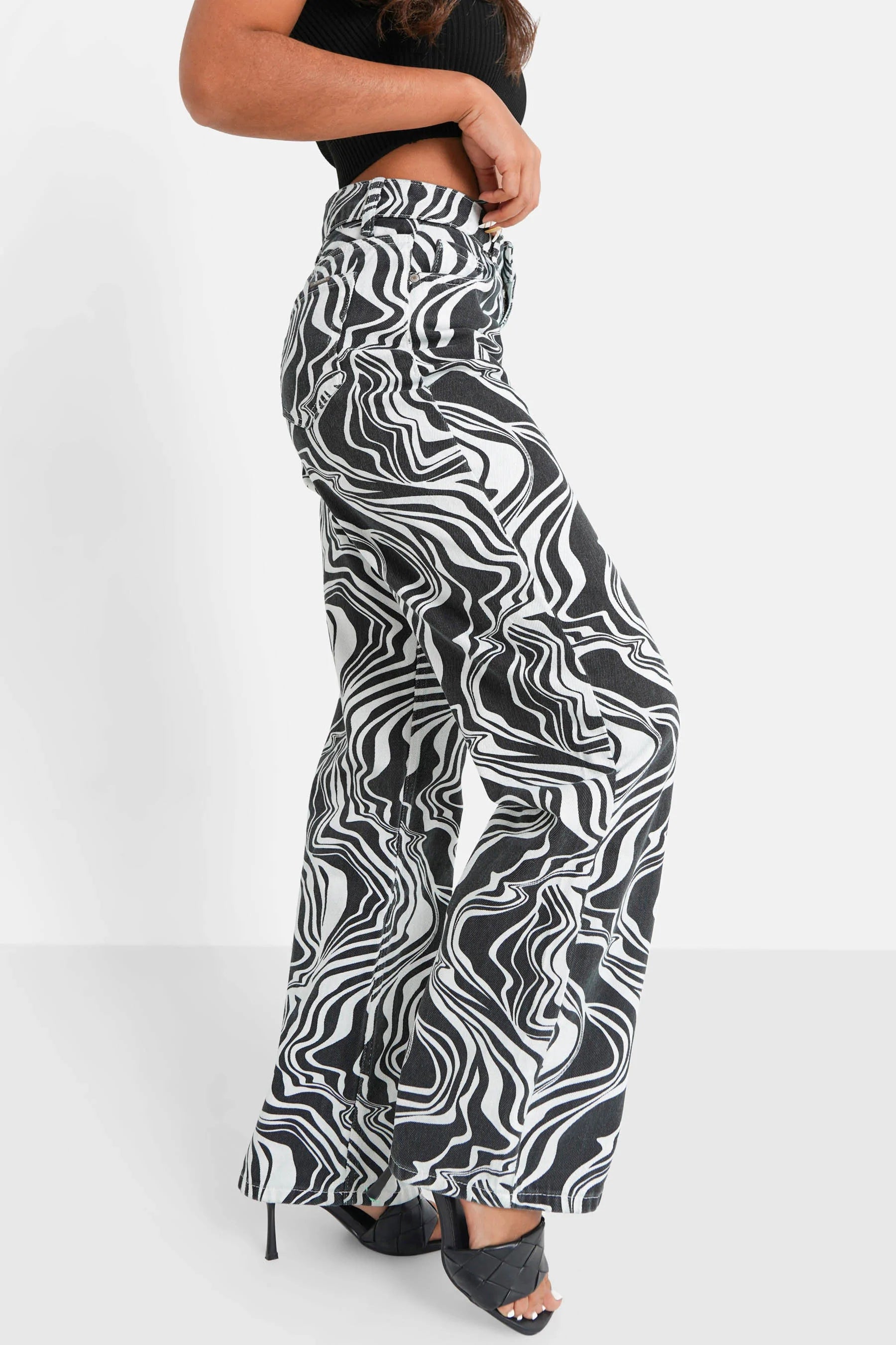 Sixth June - Jean motif zèbre large Noir