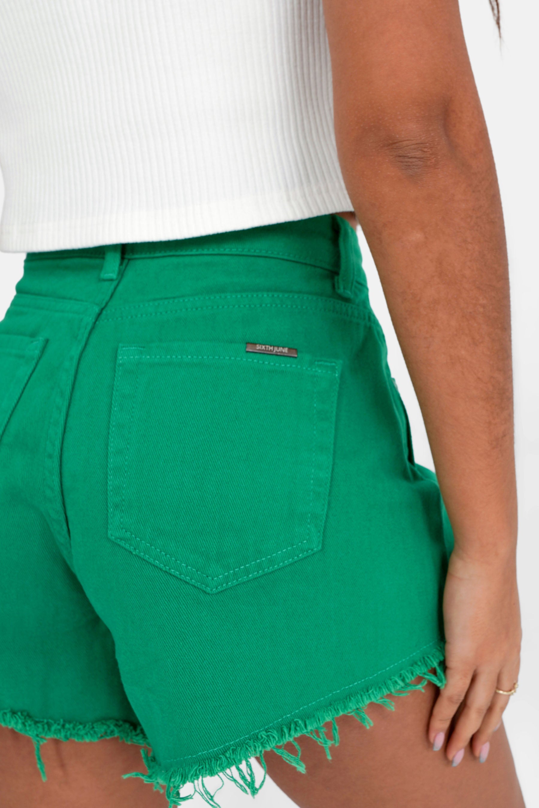 Short uni effilé Vert foncé