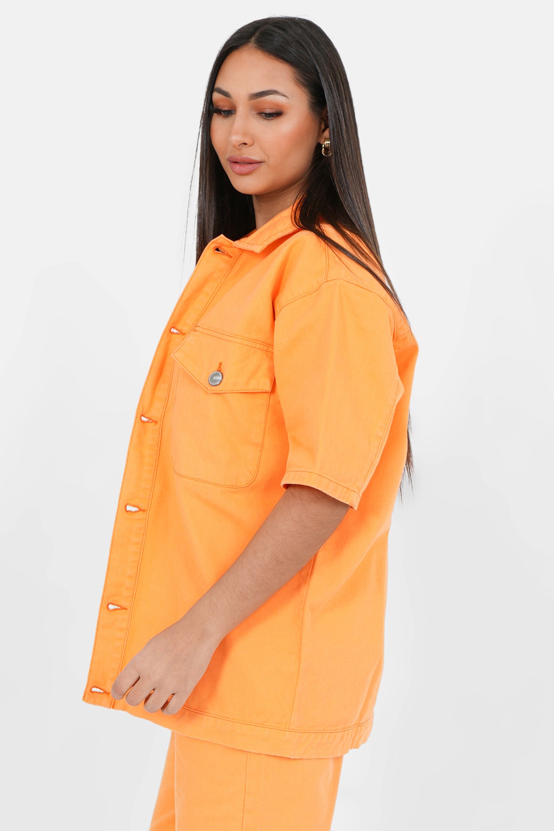 Embroidered logo jacket Orange