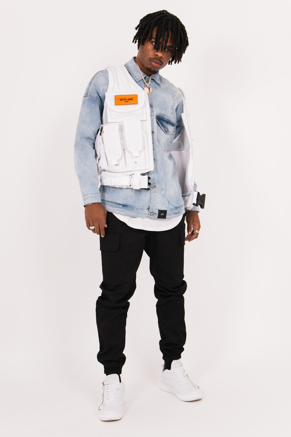 Sixth June - Gilet tactique poches Propaganda blanc