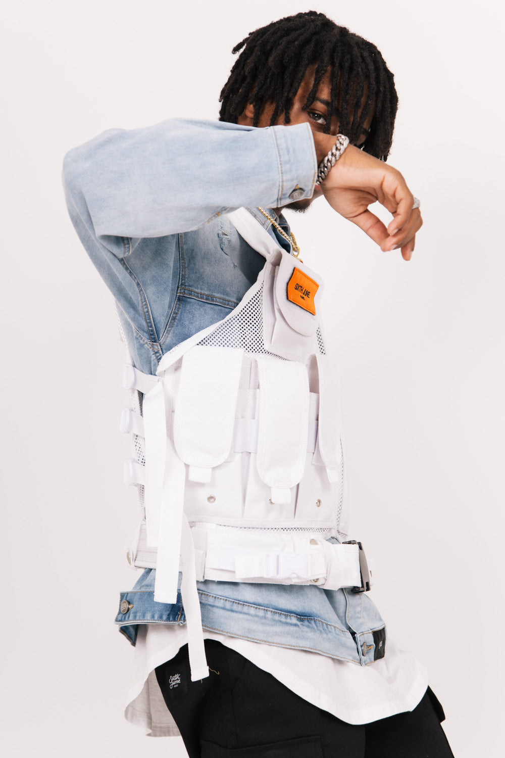 Sixth June - Gilet tactique poches Propaganda blanc