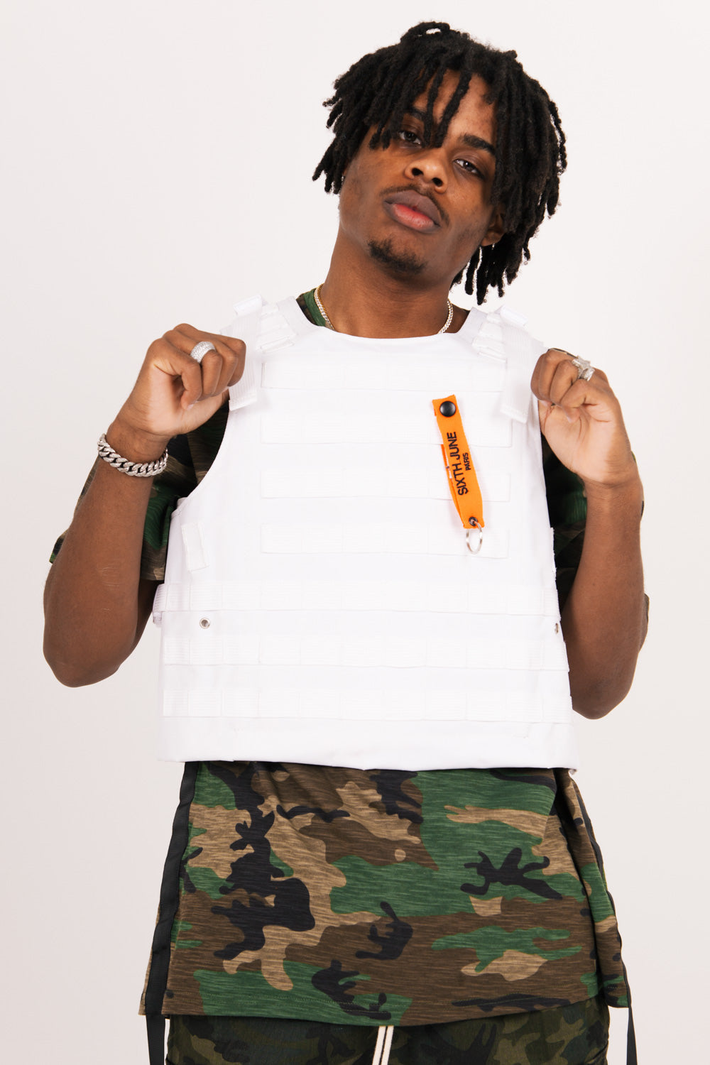 Sixth June - Veste tactique toile clip blanc