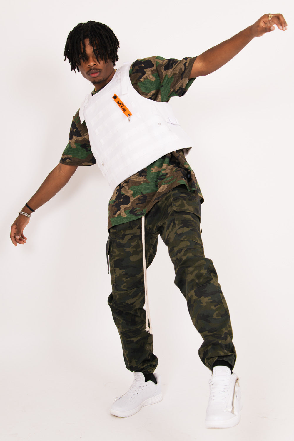 Sixth June - Veste tactique toile clip blanc