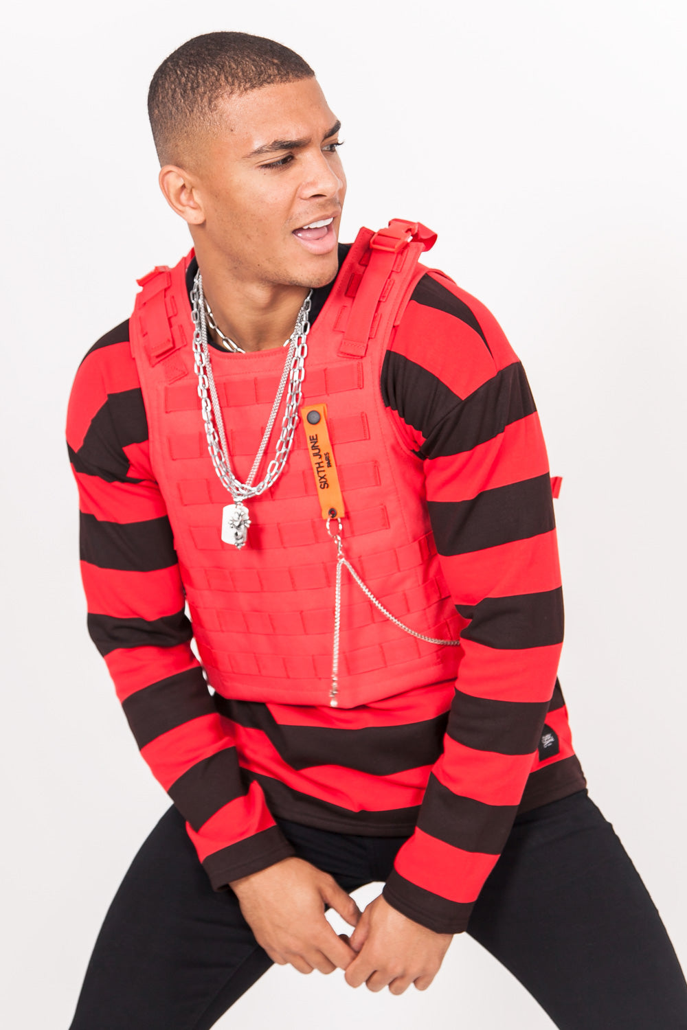 Sixth June - Veste tactique toile clip rouge