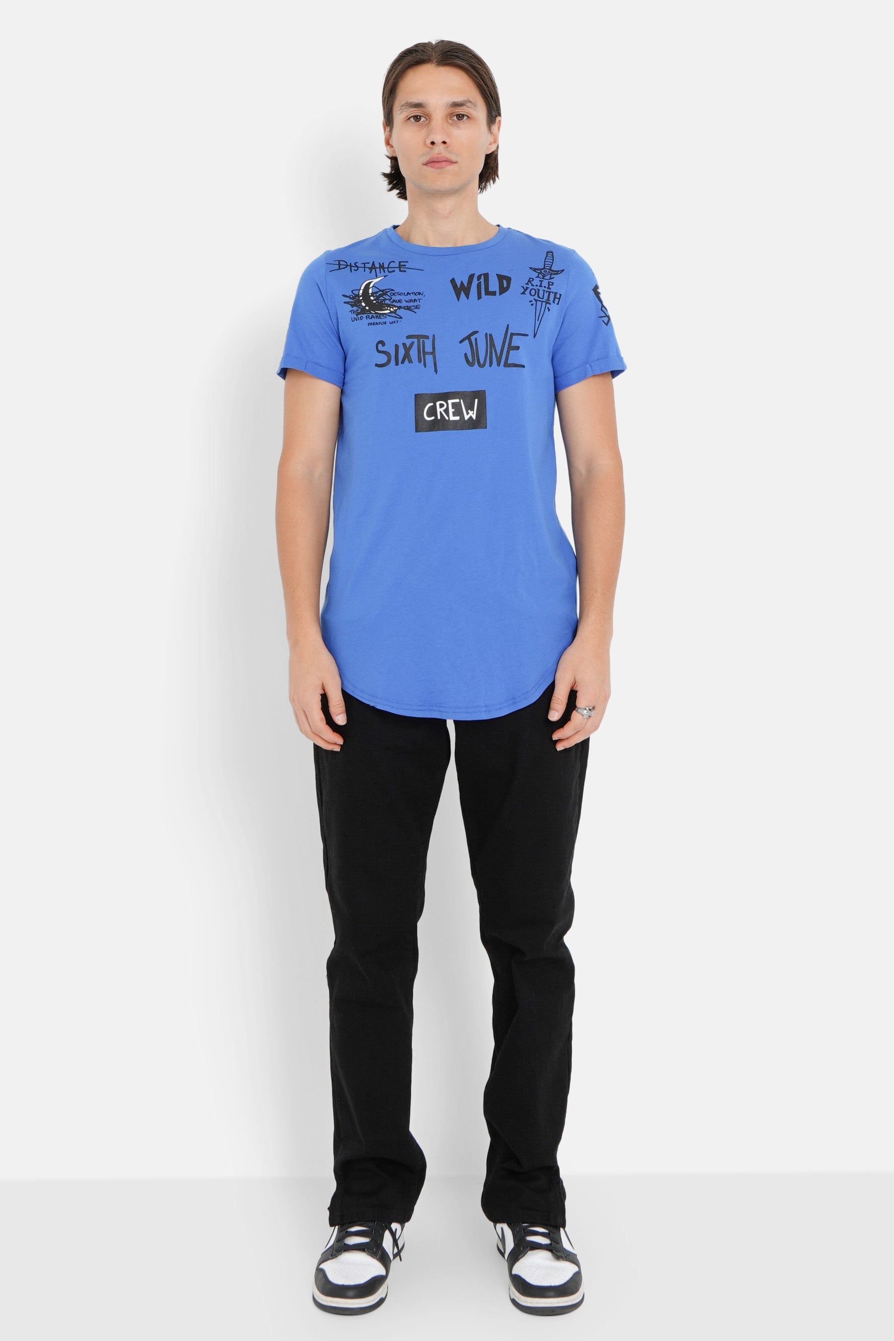 Sixth June - T-shirt crew Bleu foncé