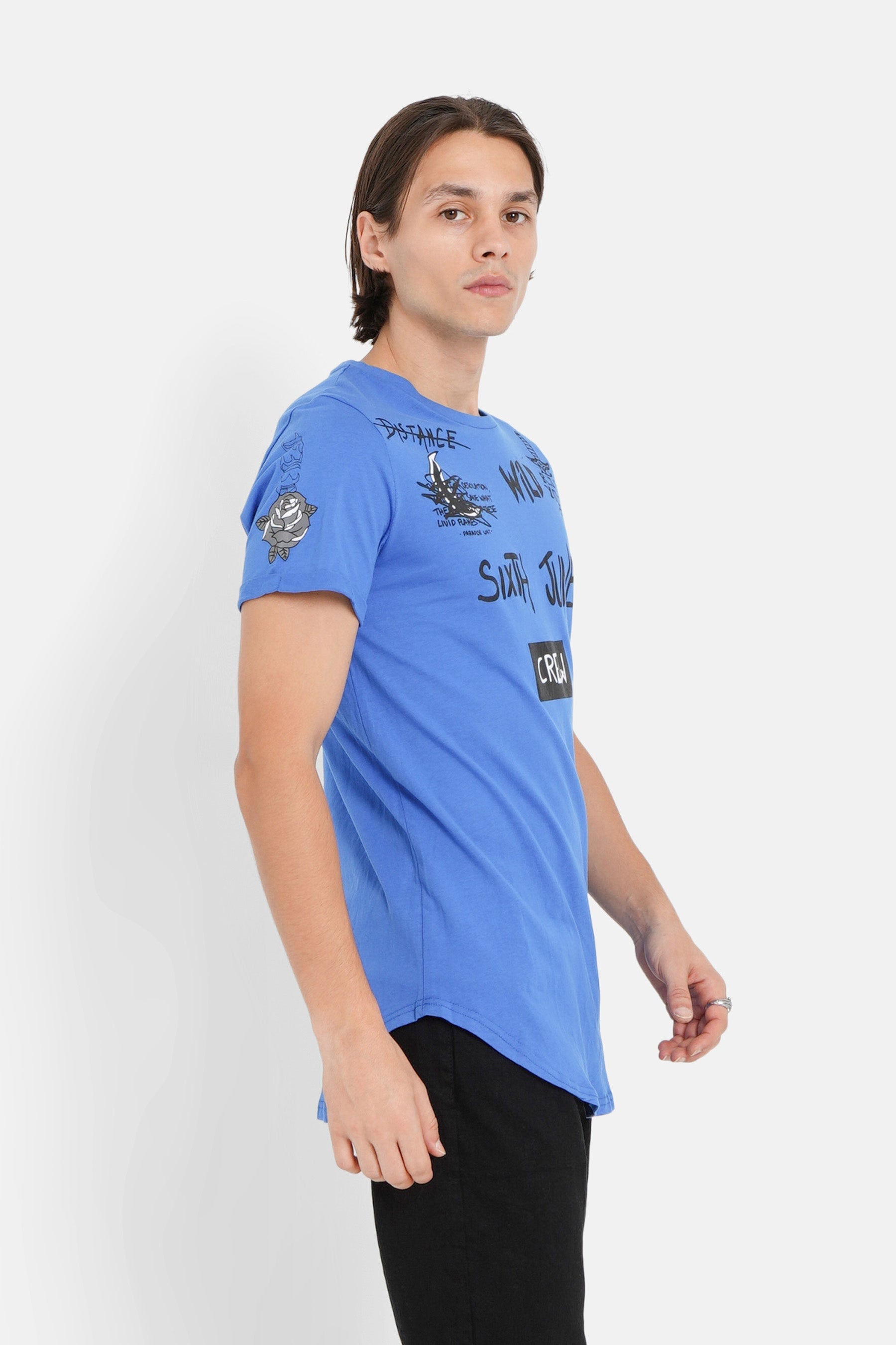 Sixth June - T-shirt crew Bleu foncé
