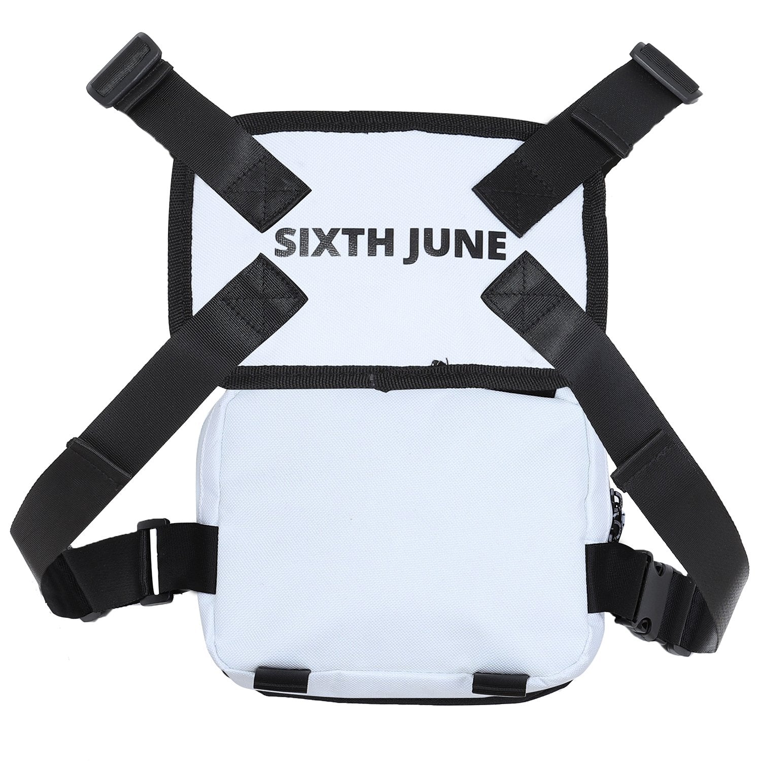 Sixth June - Mini sac poitrine boucle zip logo blanc
