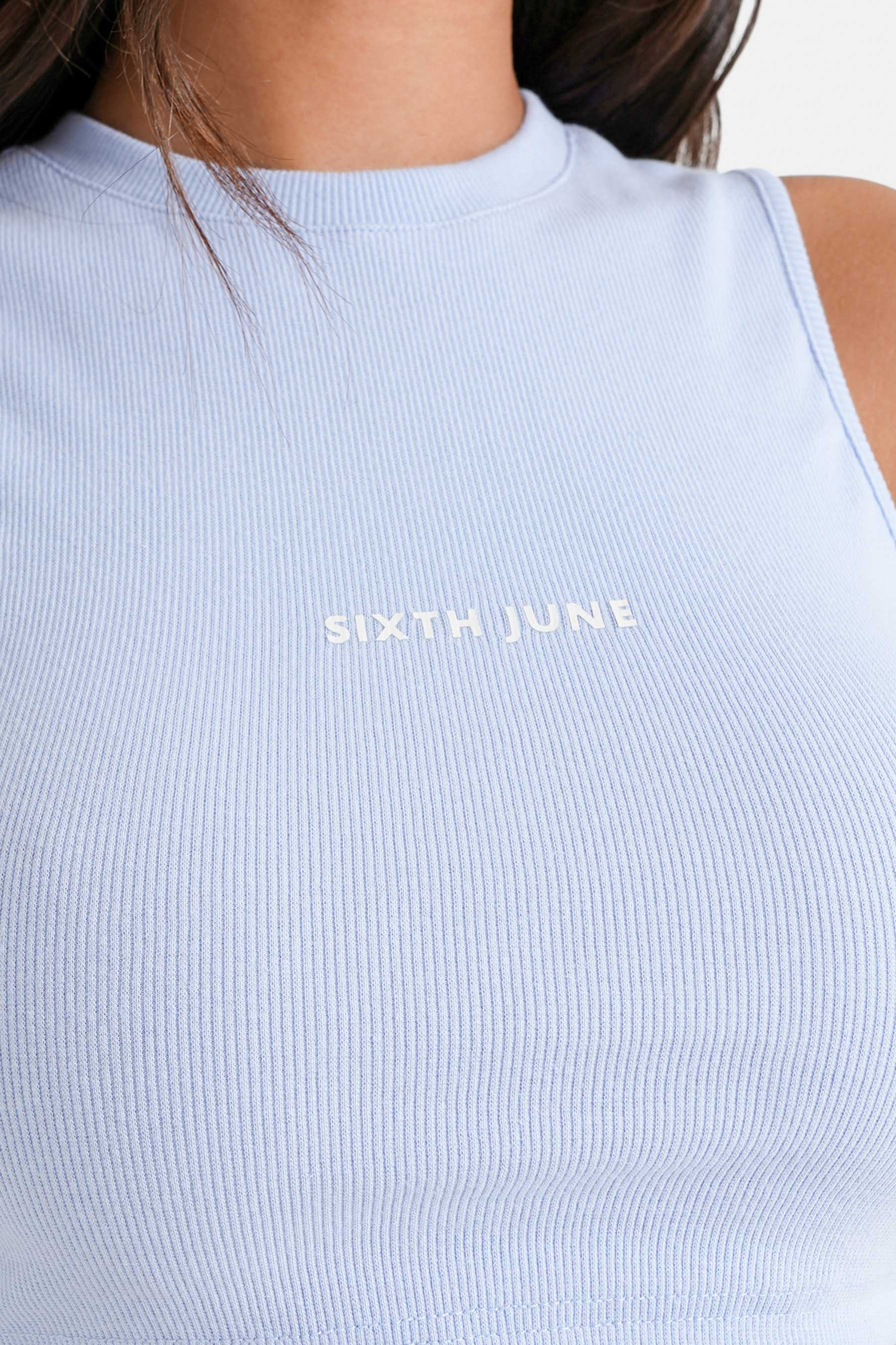 Sixth June - Top court côtelé Bleu clair