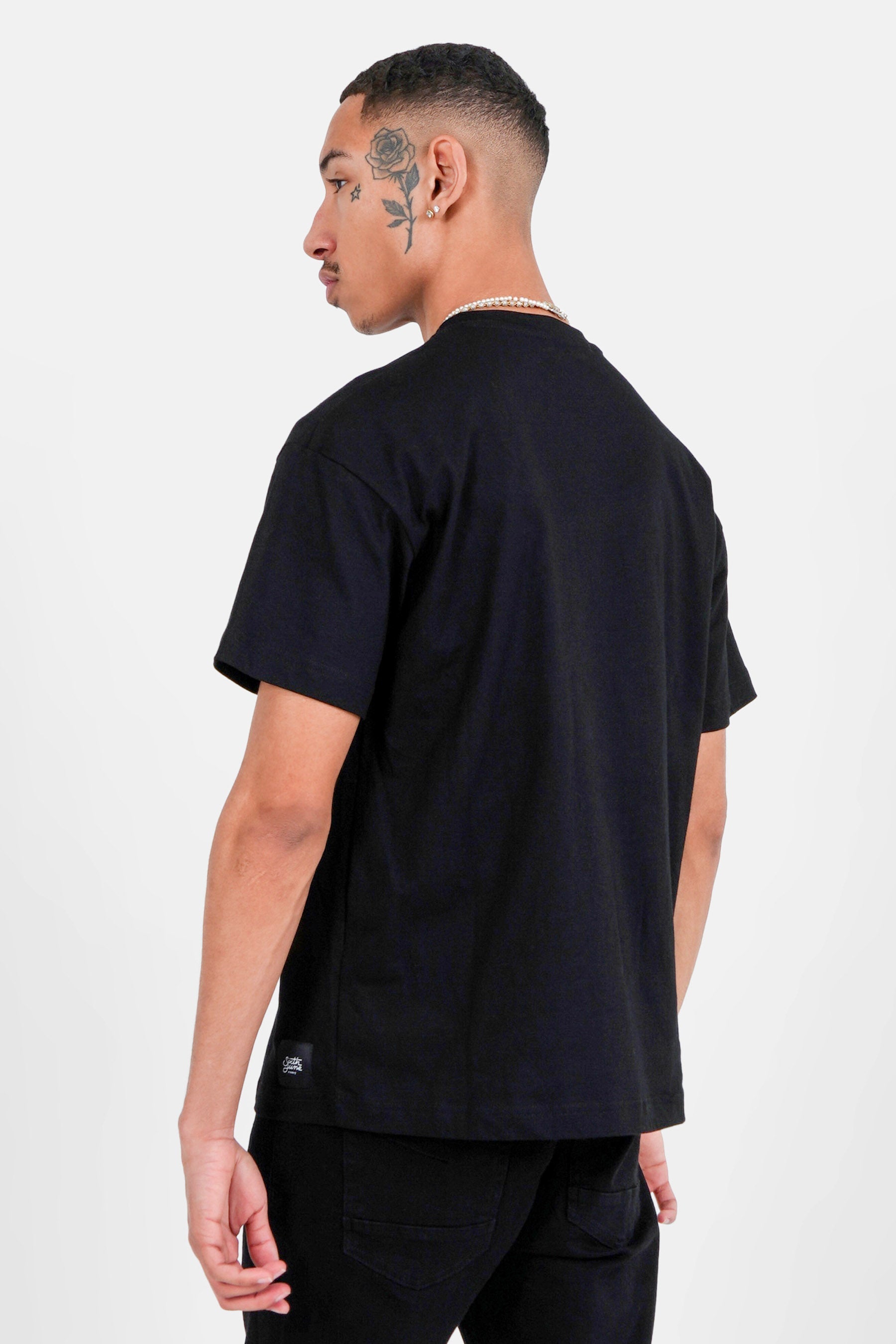 Embroidered heart logo t-shirt Black