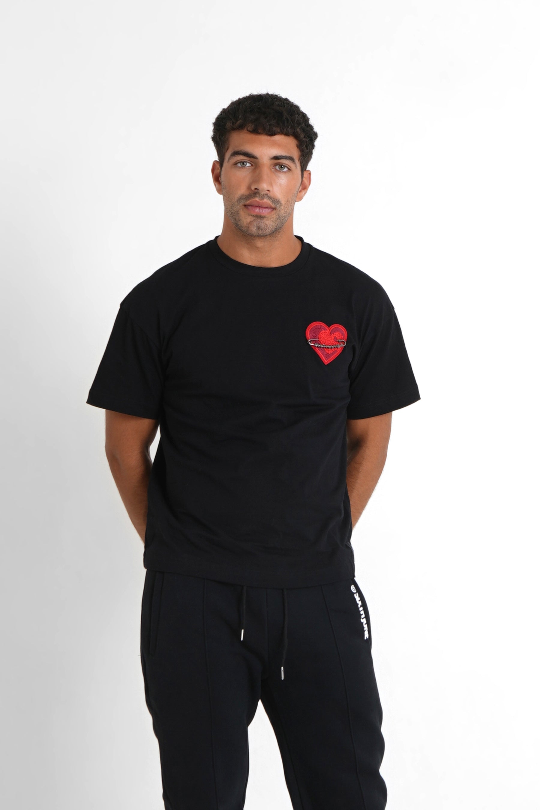 Sixth June heart print T-shirt in washed blue