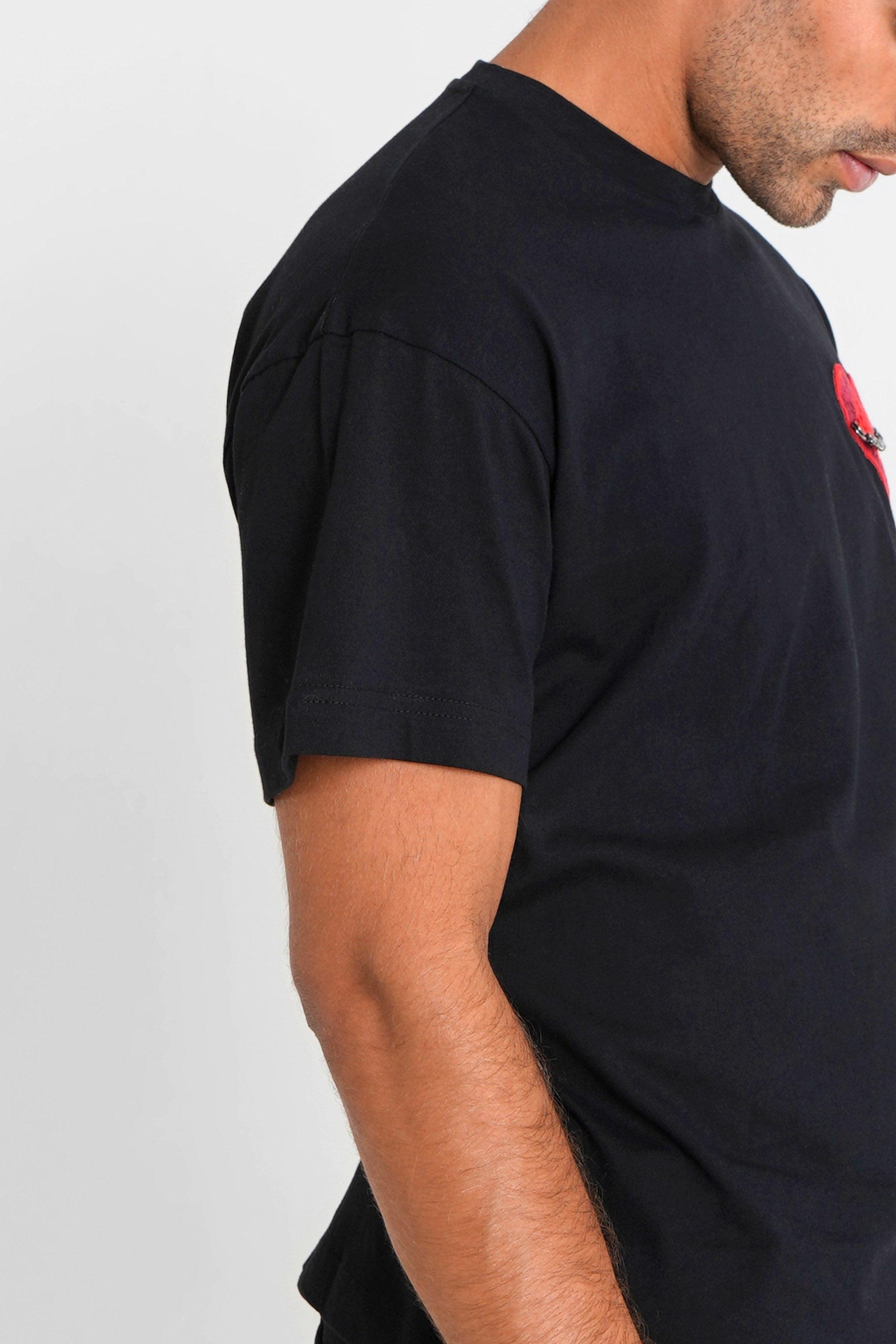 Sixth June - T-shirt coeur brodé Noir