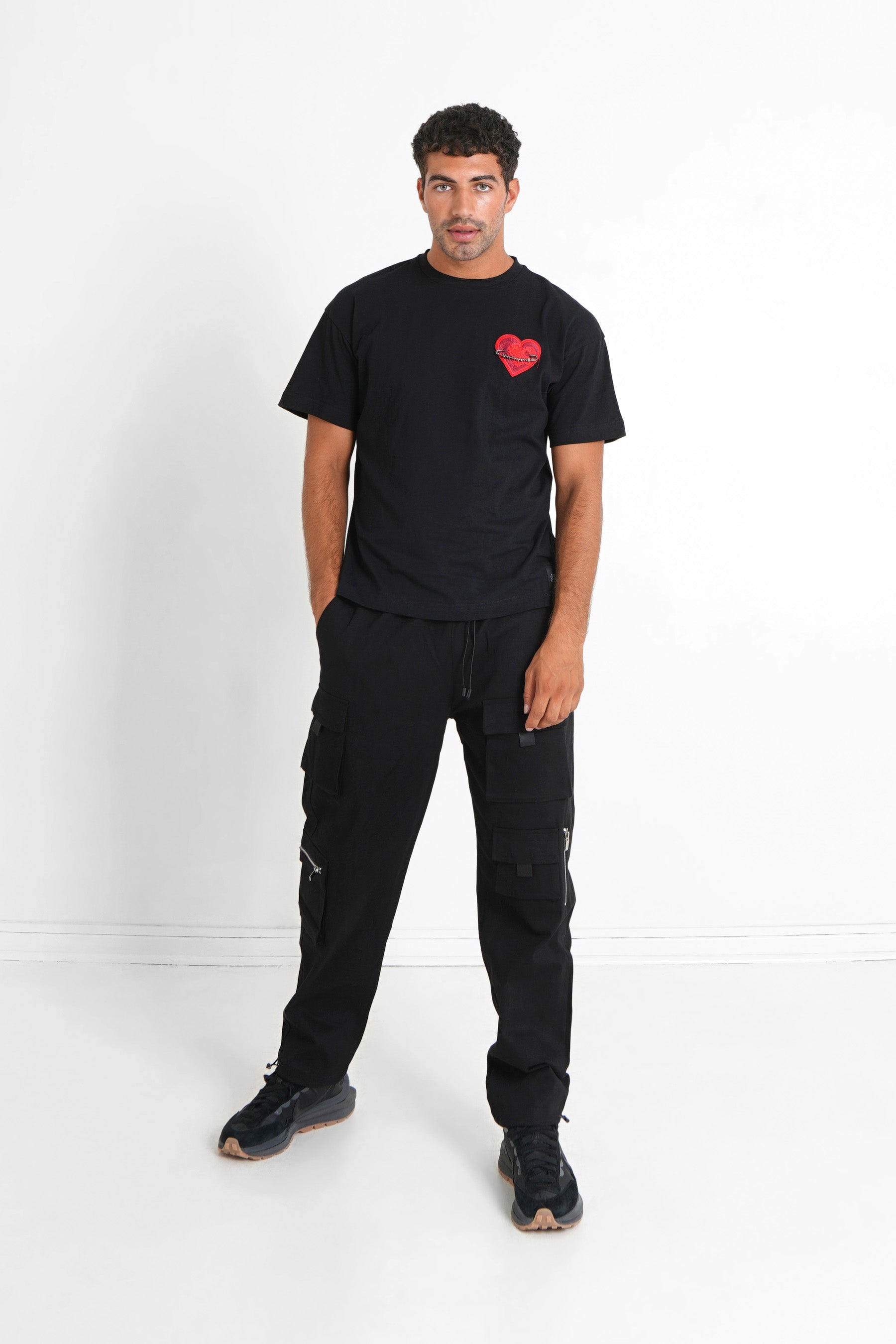 Sixth June - T-shirt coeur brodé Noir