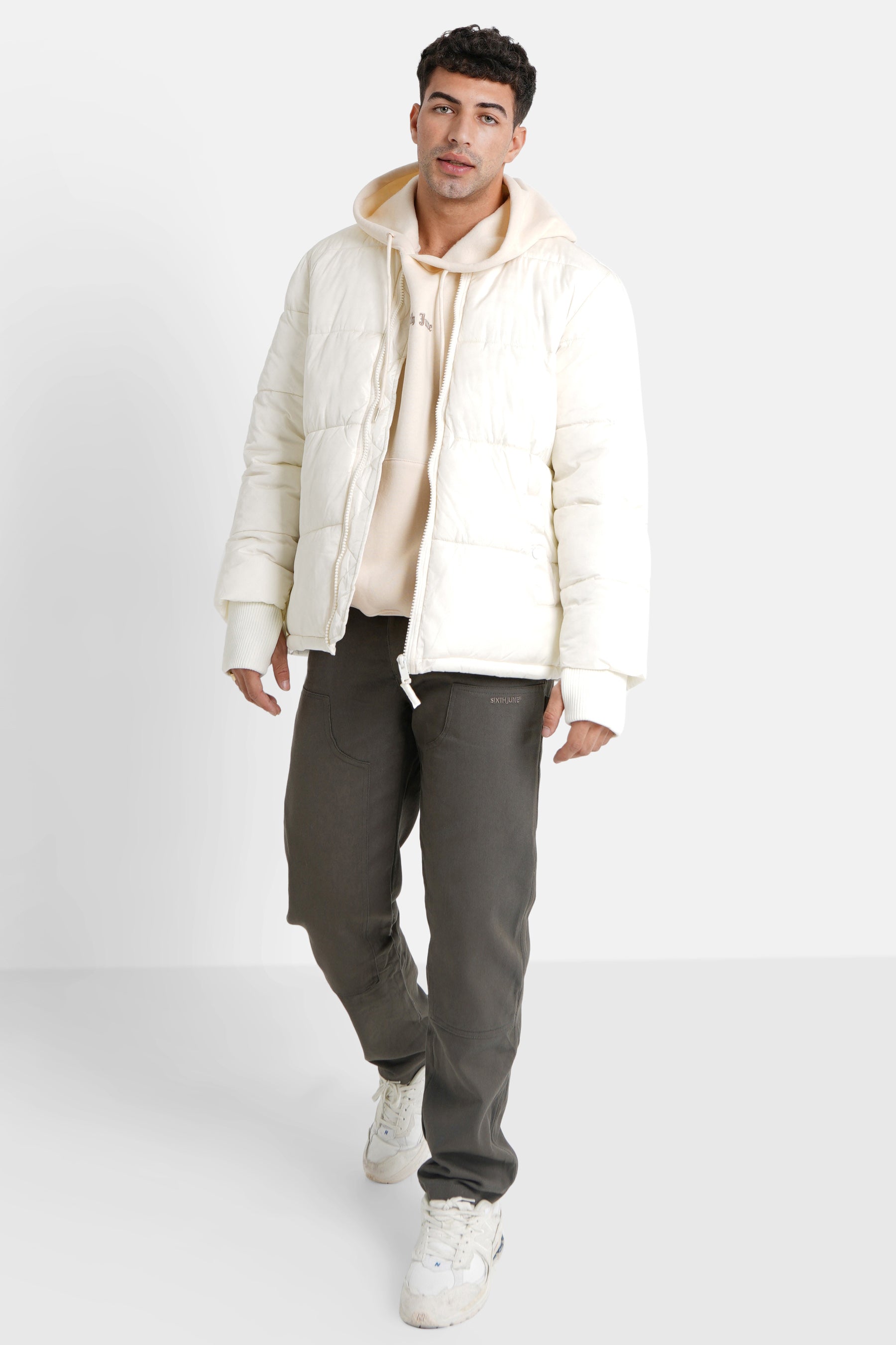 Sixth June - Doudoune col côtelé Blanc