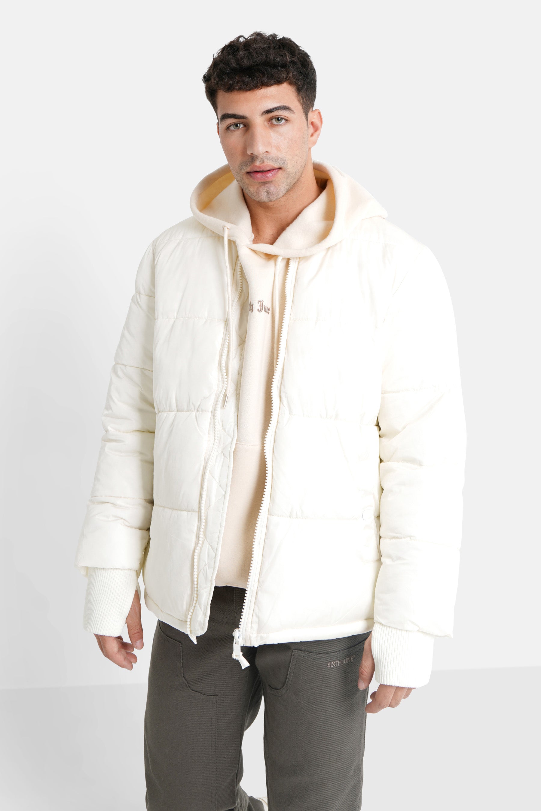 Sixth June - Doudoune col côtelé Blanc