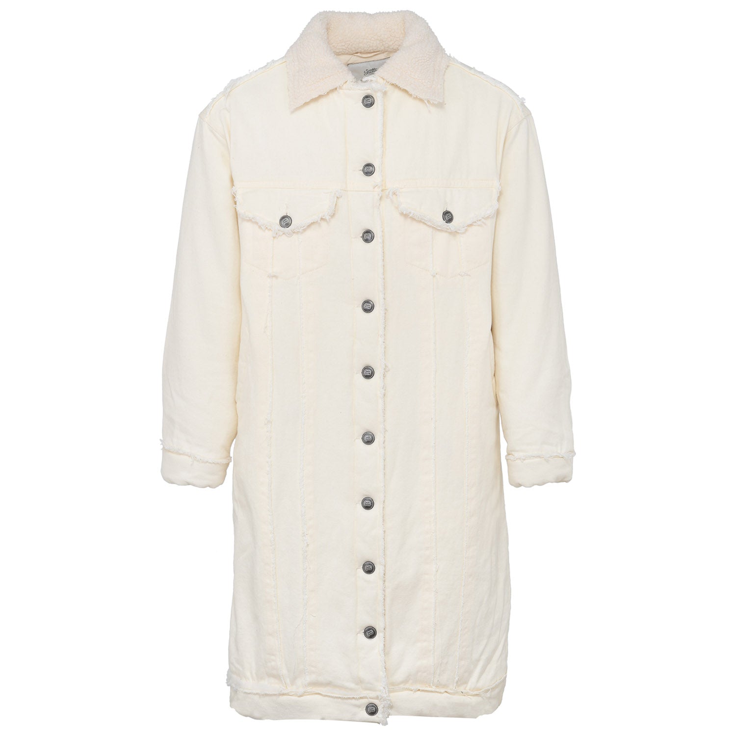 Sixth June - Veste longue jean oversize Beige clair