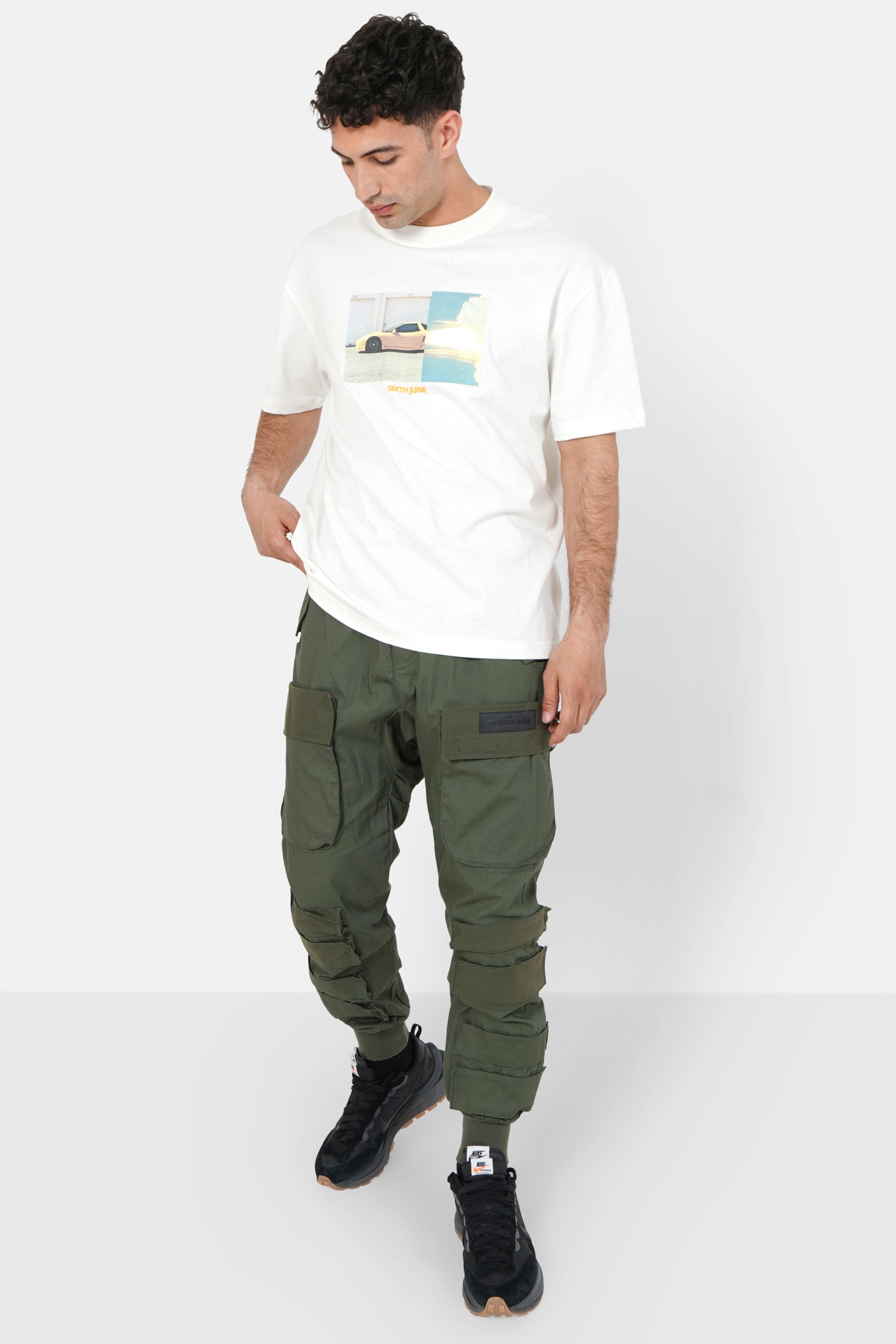 Pantalon cargo tactique large Vert kaki