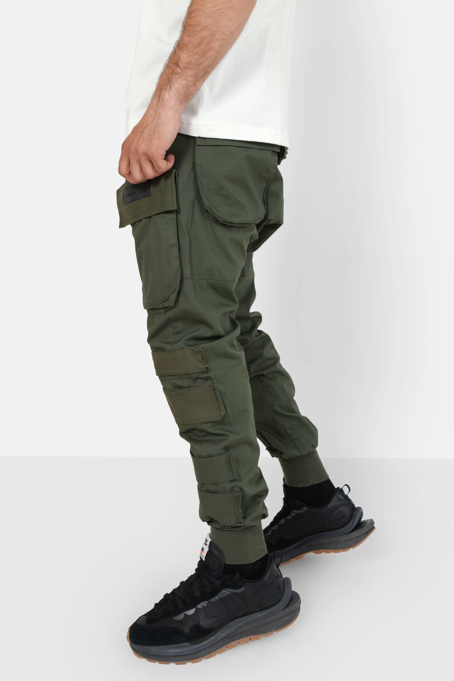Pantalon cargo tactique large Vert kaki