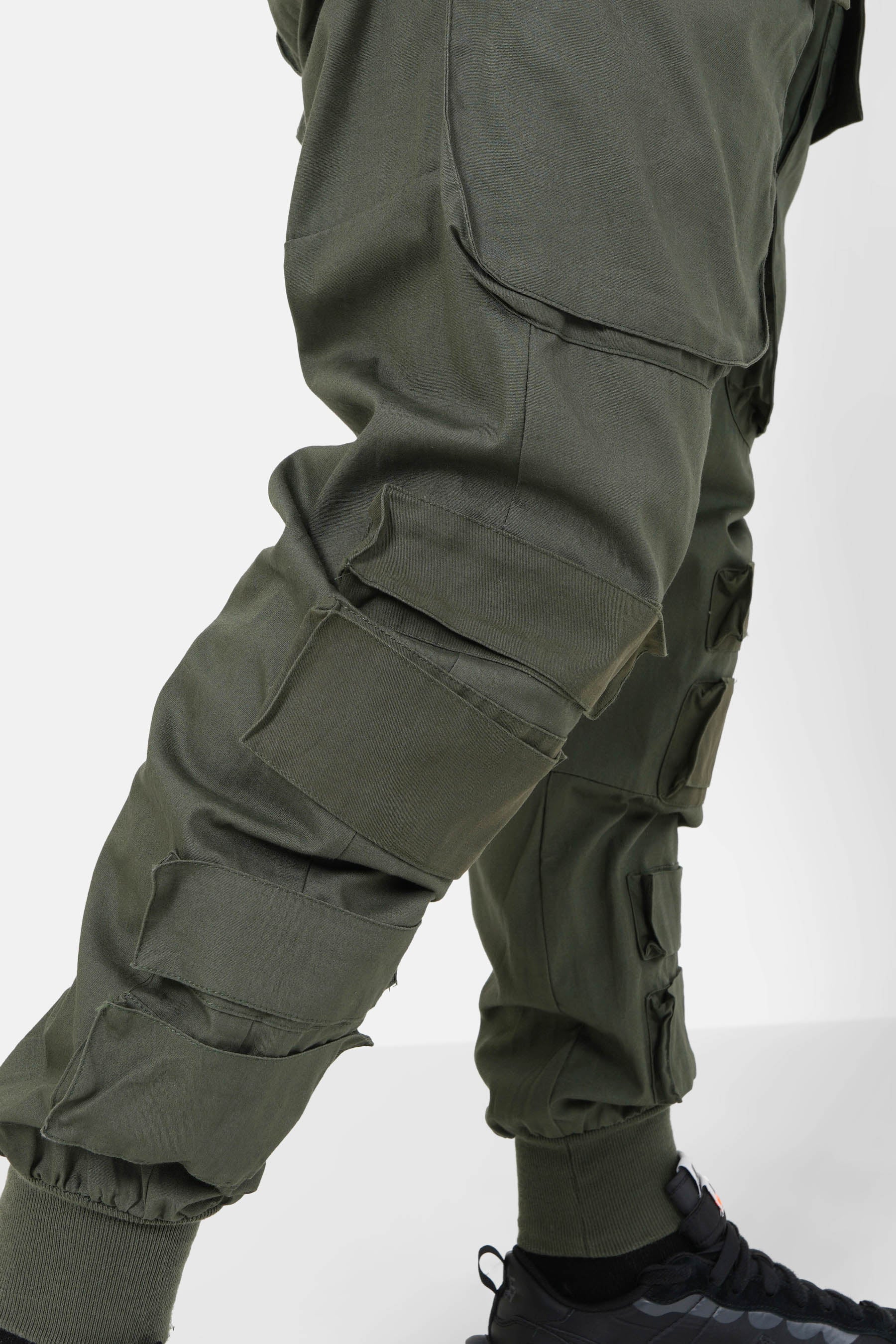 Pantalon cargo tactique large Vert kaki