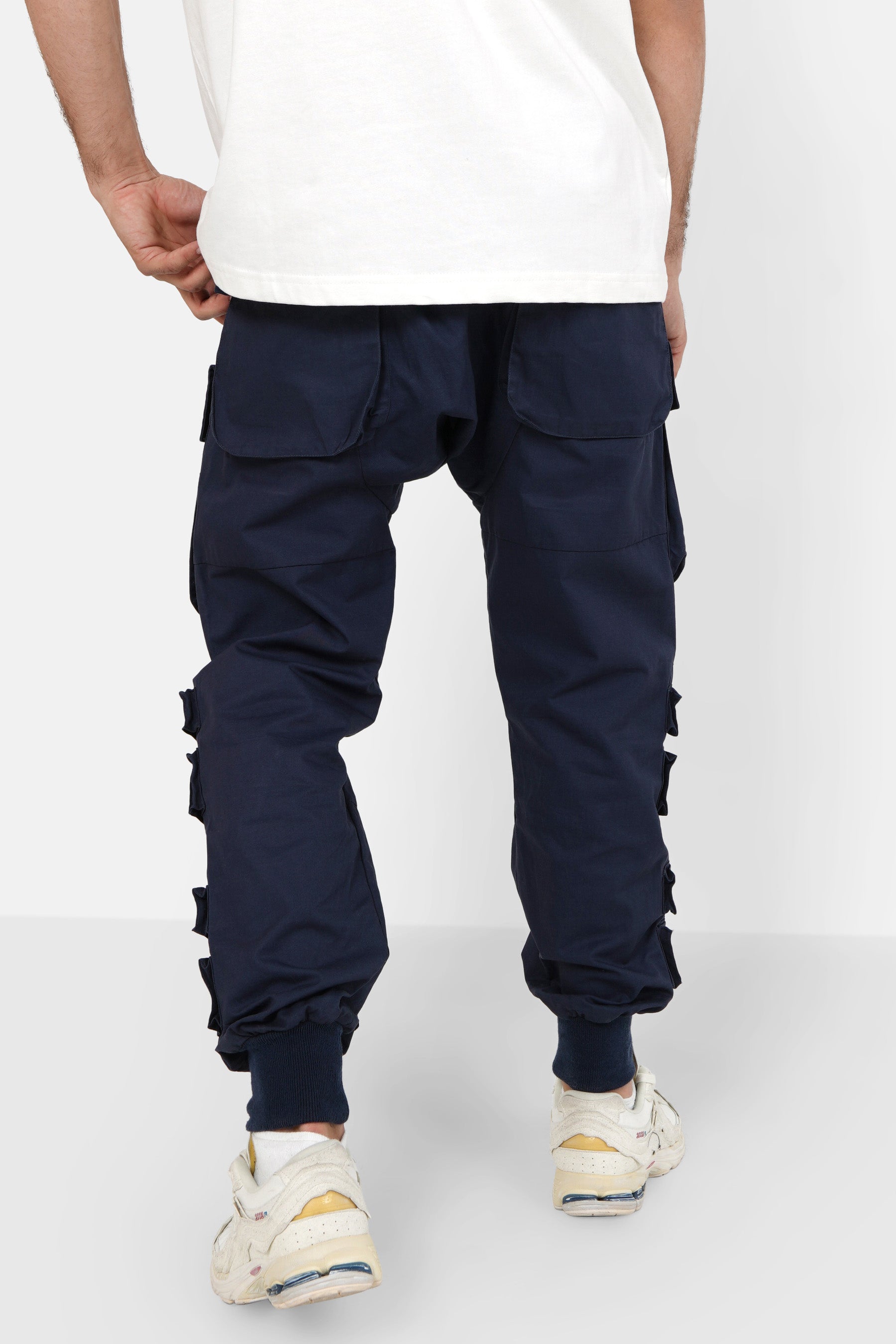 Pantalon cargo tactique large Bleu foncé