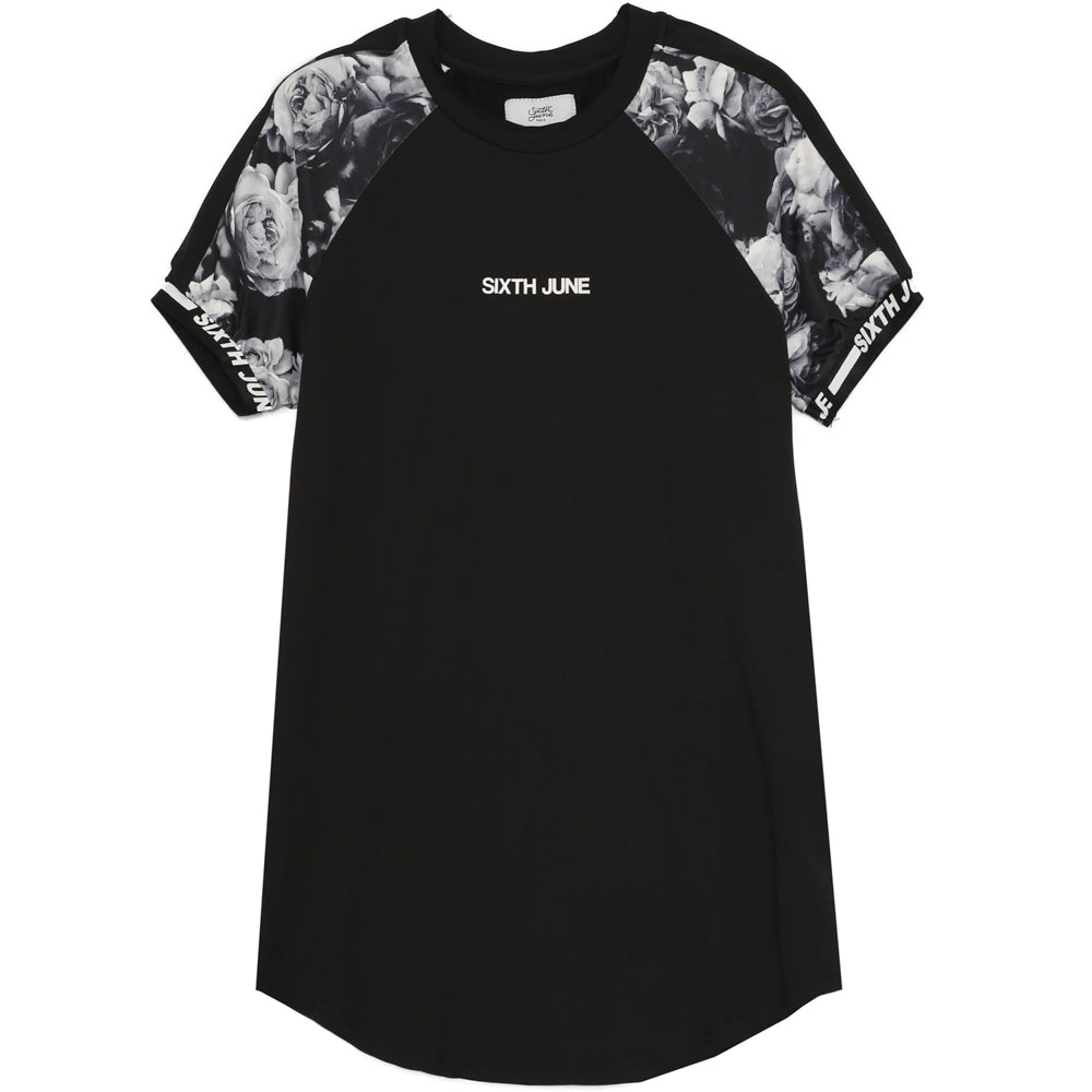 Sixth June - T-shirt rose bicolore imprimé noir