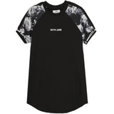 Sixth June - T-shirt rose bicolore imprimé noir