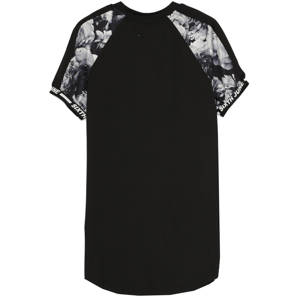 Sixth June - T-shirt rose bicolore imprimé noir