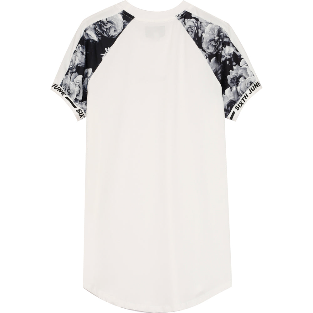 Sixth June - T-shirt rose bicolore blanc
